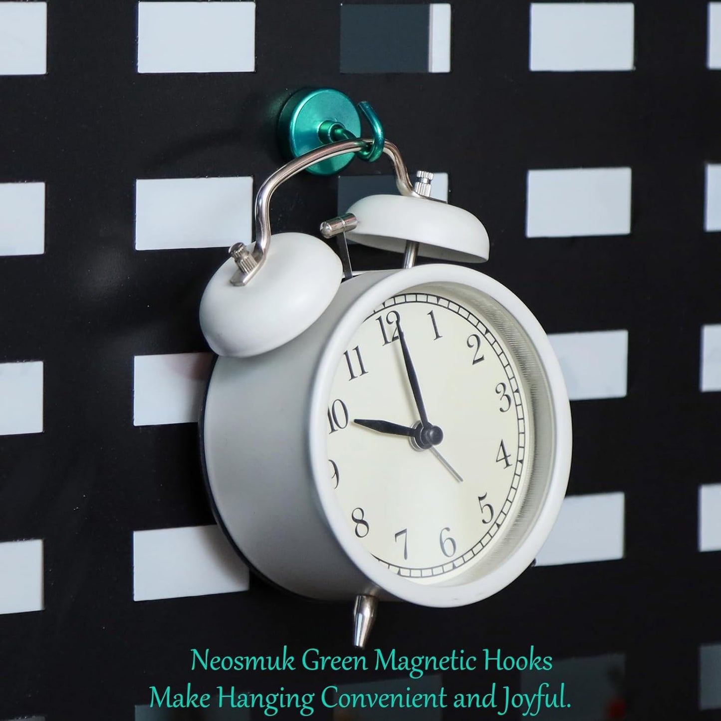 Neosmuk Magnetic Hooks Heavy Duty,Strong Magnet with Hook for Fridge, Super Neodymium Extra Strength Industrial Hooks for Hanging, Magnetic Hanger for Toolbox, Cruise, Grill(Green,4 Pack)