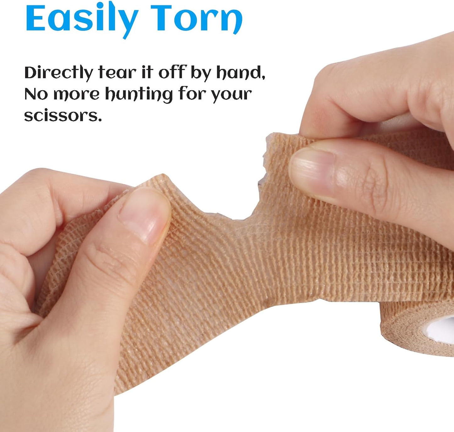 36 Rolls Elastic Self Adhesive Bandage Wrap 2 Inch, Breathable Non Woven Cohesive Bandage, Vet Wrap for Dogs, Ankle Sprains Swelling Medical First Aid Tape, Sports Athletic Tape Brown