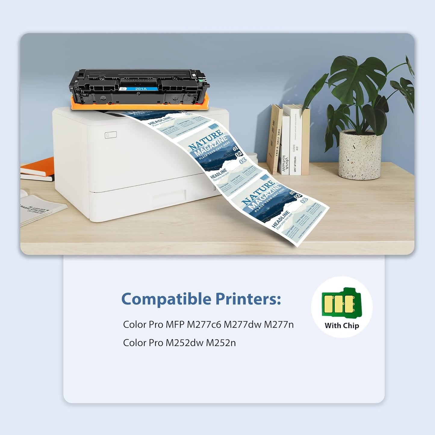 201A Toner Cartridges 4 Pack Compatible for HP Color Laserjet Pro M277dw Reaplacement for HP201A 201X Set High Yield with M252dw MFP M277dw M277n M277c6 Printer (Black/Cyan/Magenta/Yellow)