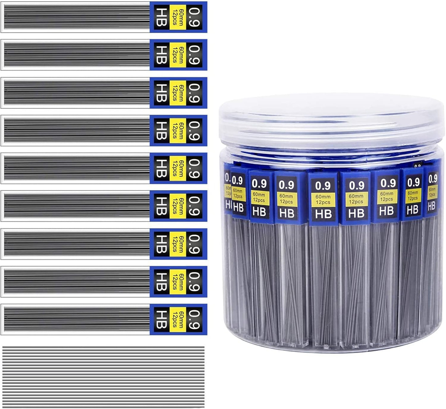 Morepack 720 Pieces 0.9 mm Lead Refills for Mechanical Pencils,0.9 mm HB, Smooth Break Resistant Mechanical Pencil Lead