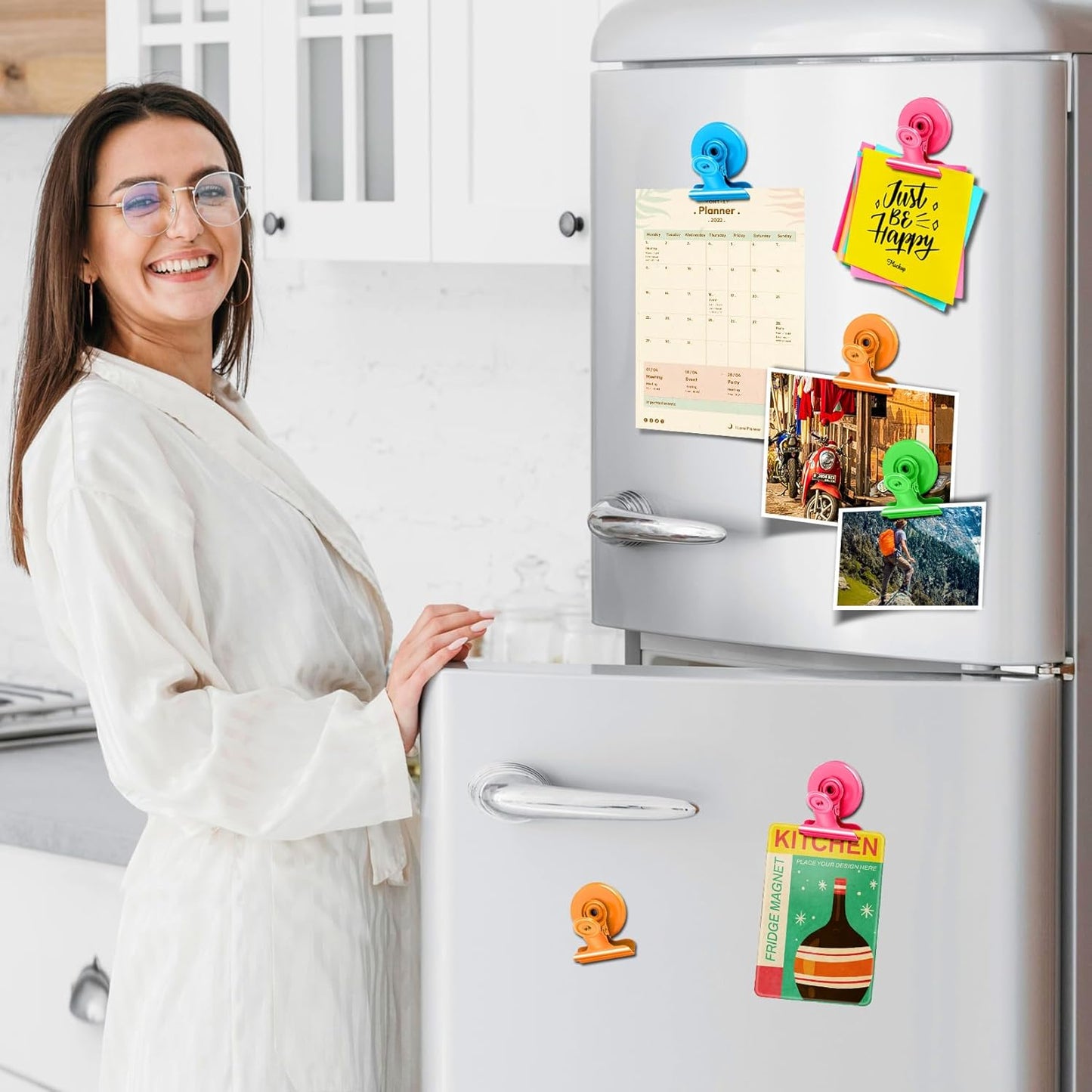 20 Pack Refrigerator Magnetic Clips, Fridge Magnet Whiteboard Manget Heavy Duty, Teacher Classroom Must Haves, Strong Refrigerator Magnet Clips for Whiteboard, Locker Accessories, Fridge