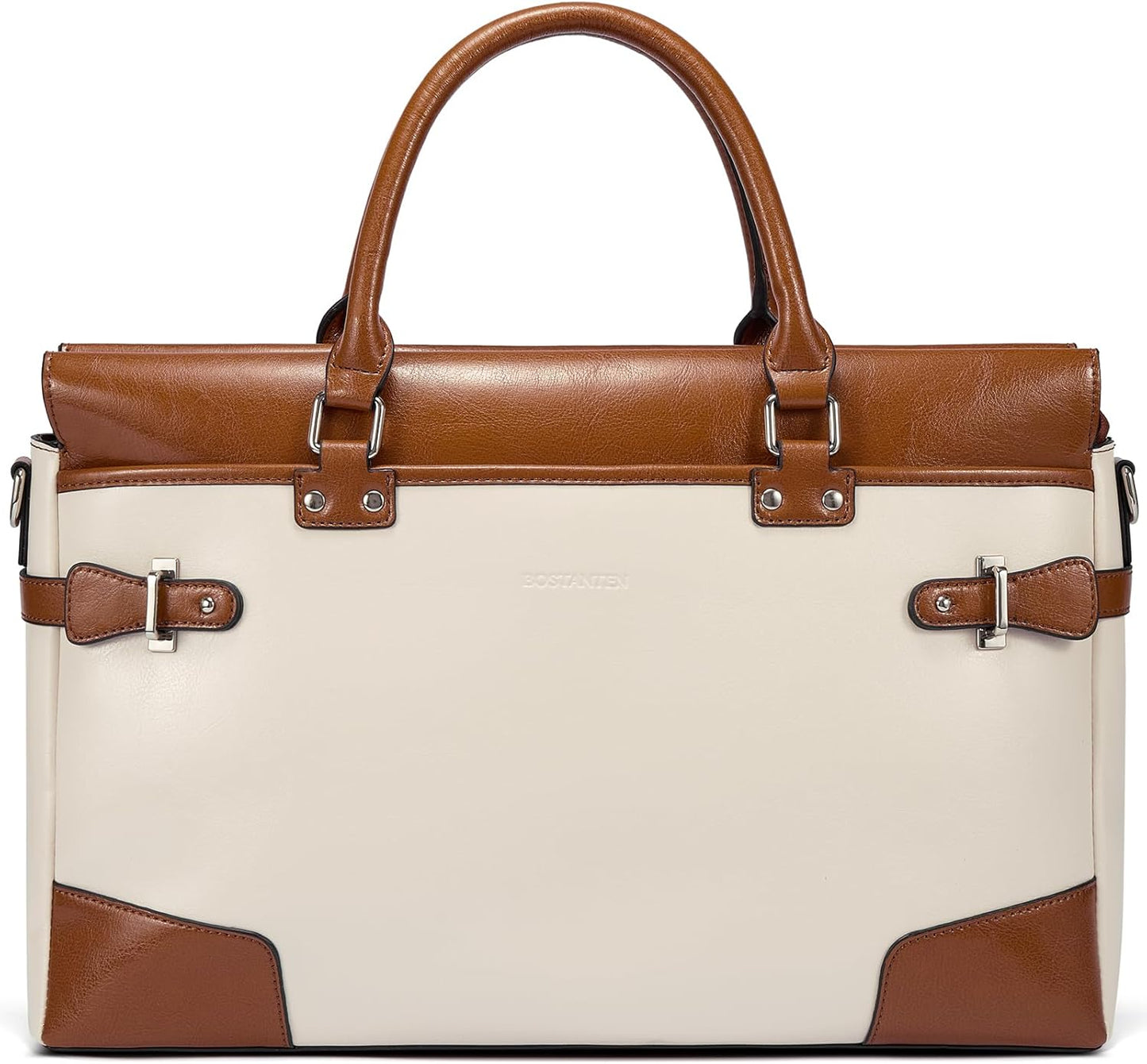 BOSTANTEN Briefcase for Women Leather Laptop Bag 15.6 inch Computer Messenger Office Business Work Tote