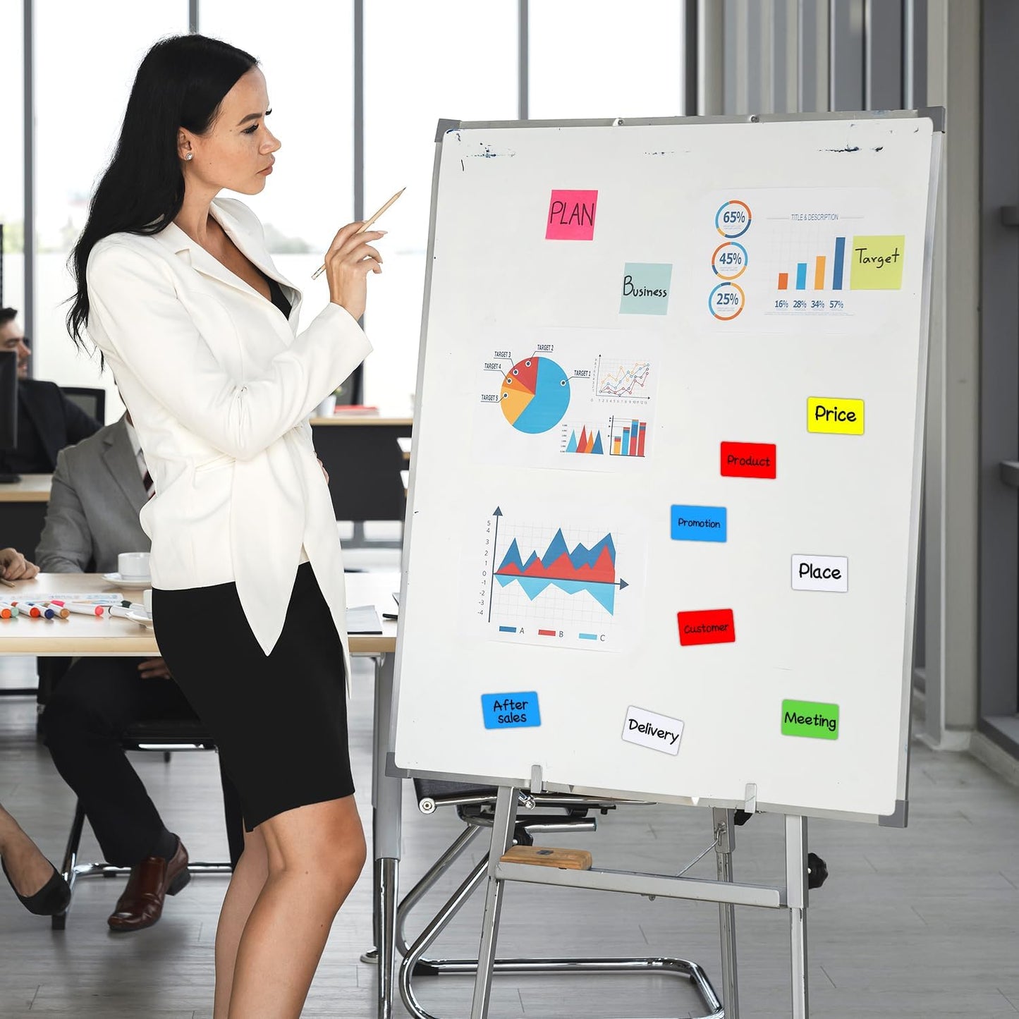 Dry Erase Magnetic Labels 5x3 Inch, 40 Pack, Reusable Magnetic Dry Erase Labels for Whiteboards，Locker, School, Classroom, Office, Home