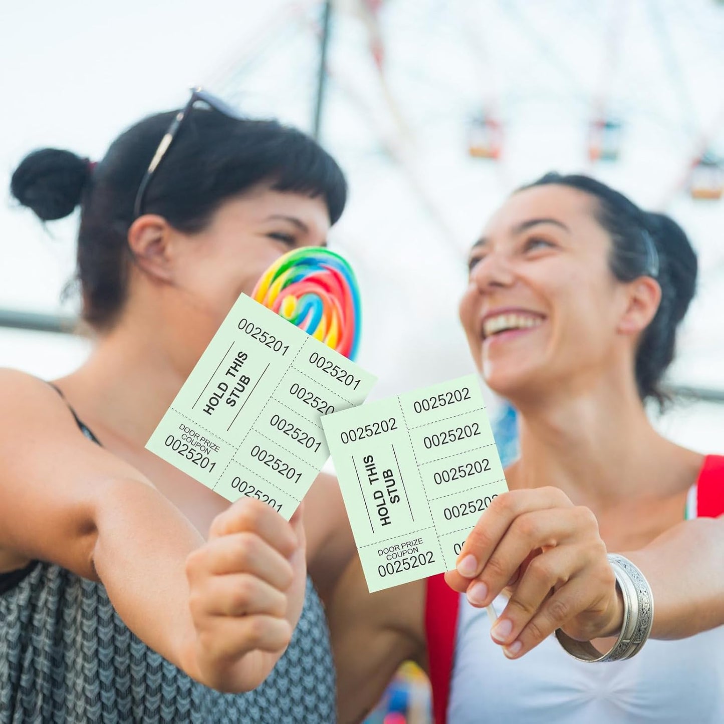 Kosiz 504 Sheets 5 Bid Raffle Ticket with Different Numbers Per Sheet Chinese Auction Tickets for Events Church Basket Auction Silent (Light Green)