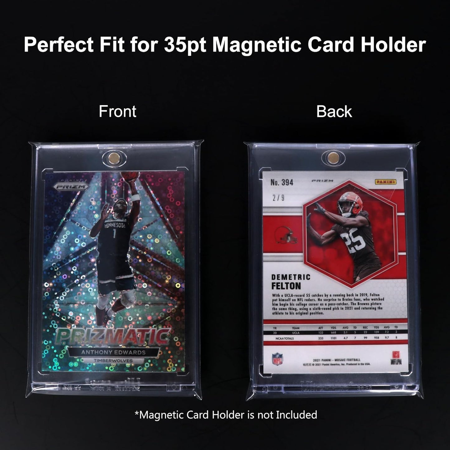 Resealable Sleeves for 35PT Magnetic Card Holders, Exact Fit Team Bags for 35 PT Magnetic Card Holders (400 Pack)