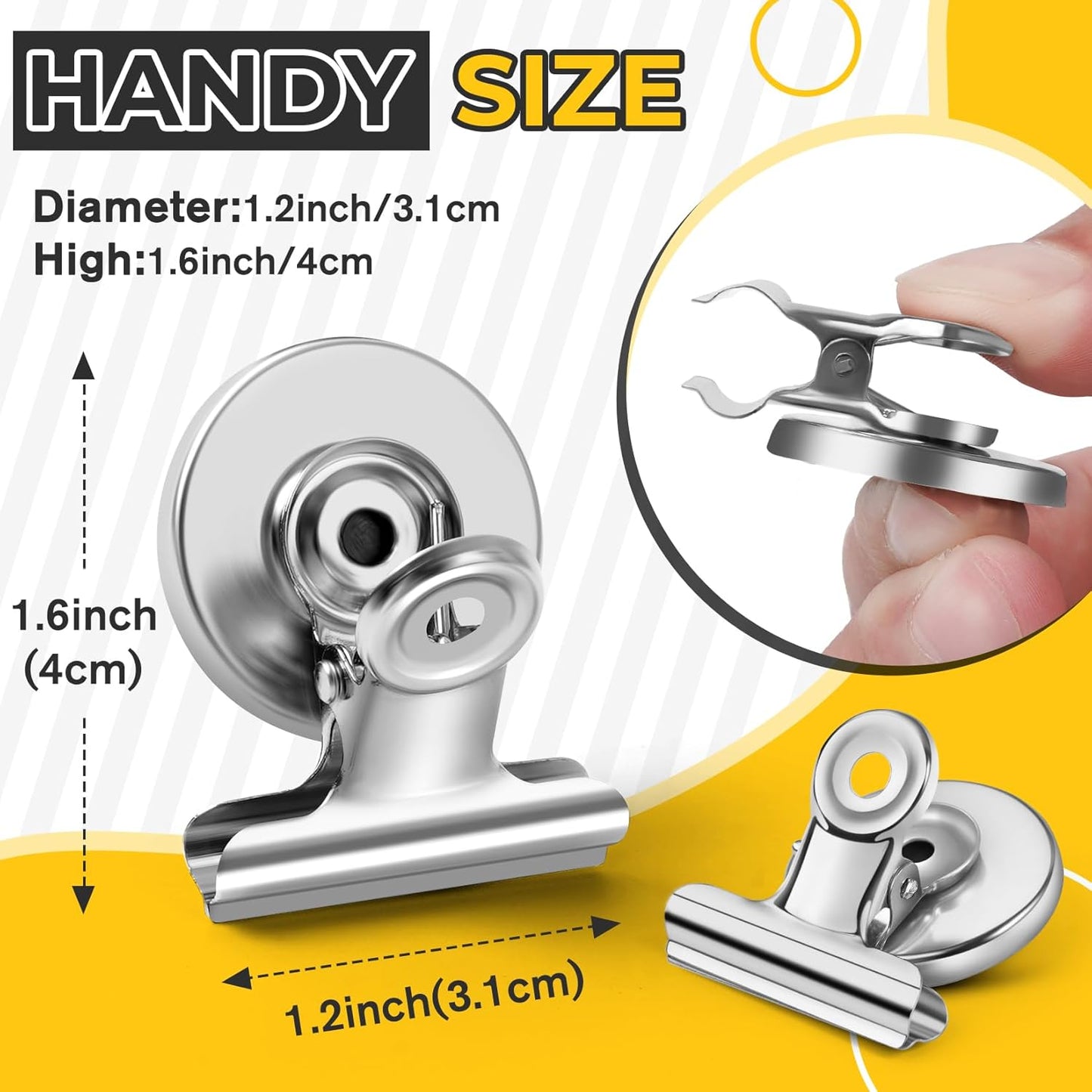 60 Pack Fridge Refrigerator Magnets, Heavy Duty Magnetic Clips, Whiteboard Magnet Clips, Refrigerator Magnets Clip, Non-Scratch Clip Magnets for Whiteboard, Office, Locker, Photo Displays