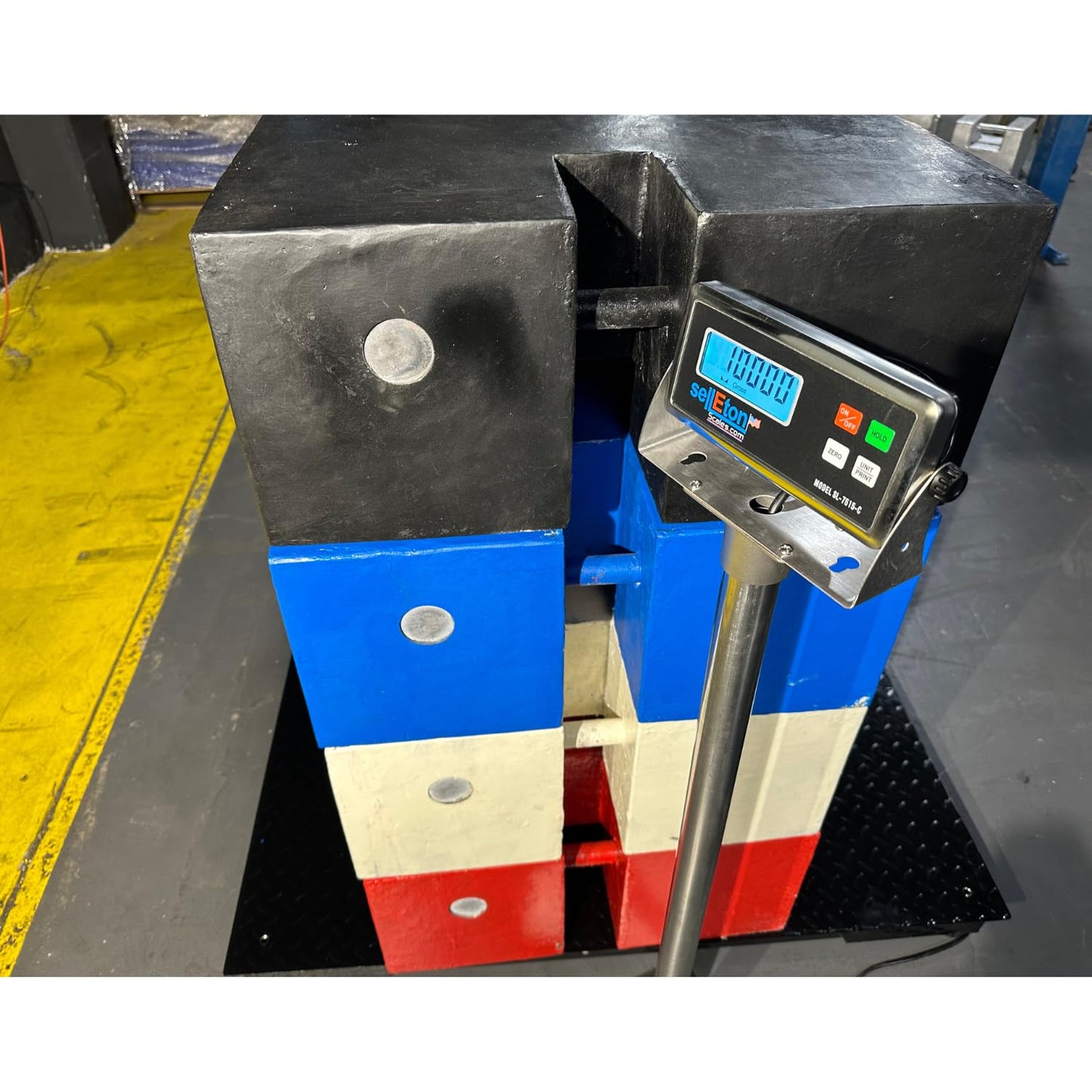 SellEton Non-NTEP Industrial Floor Scales with Stainless Steel Indicator, Accurate Pallet Scale for Warehouse Shipping and Medium Duty Industrial Weighing (60"x60", 20,000 lb x 1 lb)