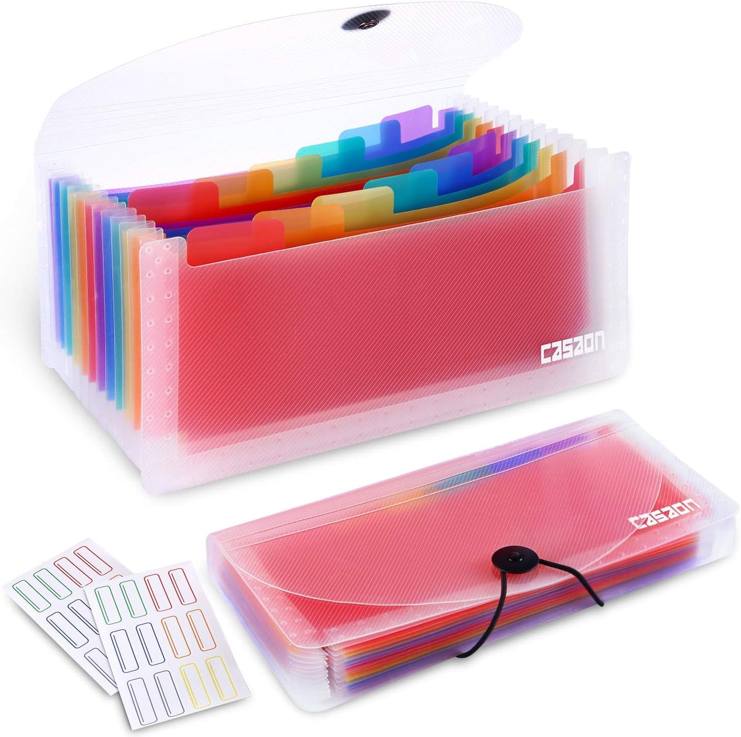 2 Pack 13-Pockets Expanding Accordion File Folder Mini Organizer Wallet for Storage Invoice/Receipt/Cards/Coupon/Tickets