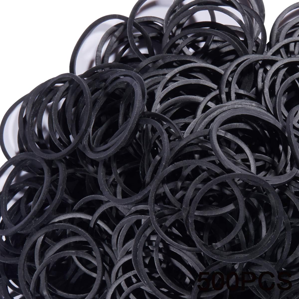 AMUU Rubber Bands 500pcs Black 1inch Small Rubber Bands for Office 2.5cm rubber band for Office School Home Strong Elastic Band Loop Office Supplies