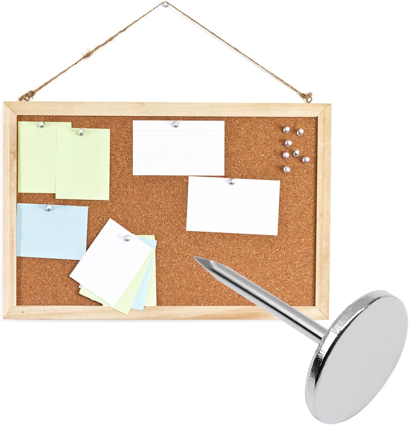 100Pcs Flat Head Upholstery Tacks Home Furniture Decor Tack Upholstery Nails Flat Push Pins Flat Thumb Tacks Silver (19mmx22mm)