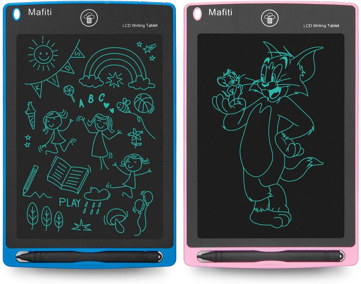 LCD Writing Tablet 8.5 Inch 2 Pack Colorful Screen Electronic Writing Drawing Pads Doodle Board for Kids Boys Girls