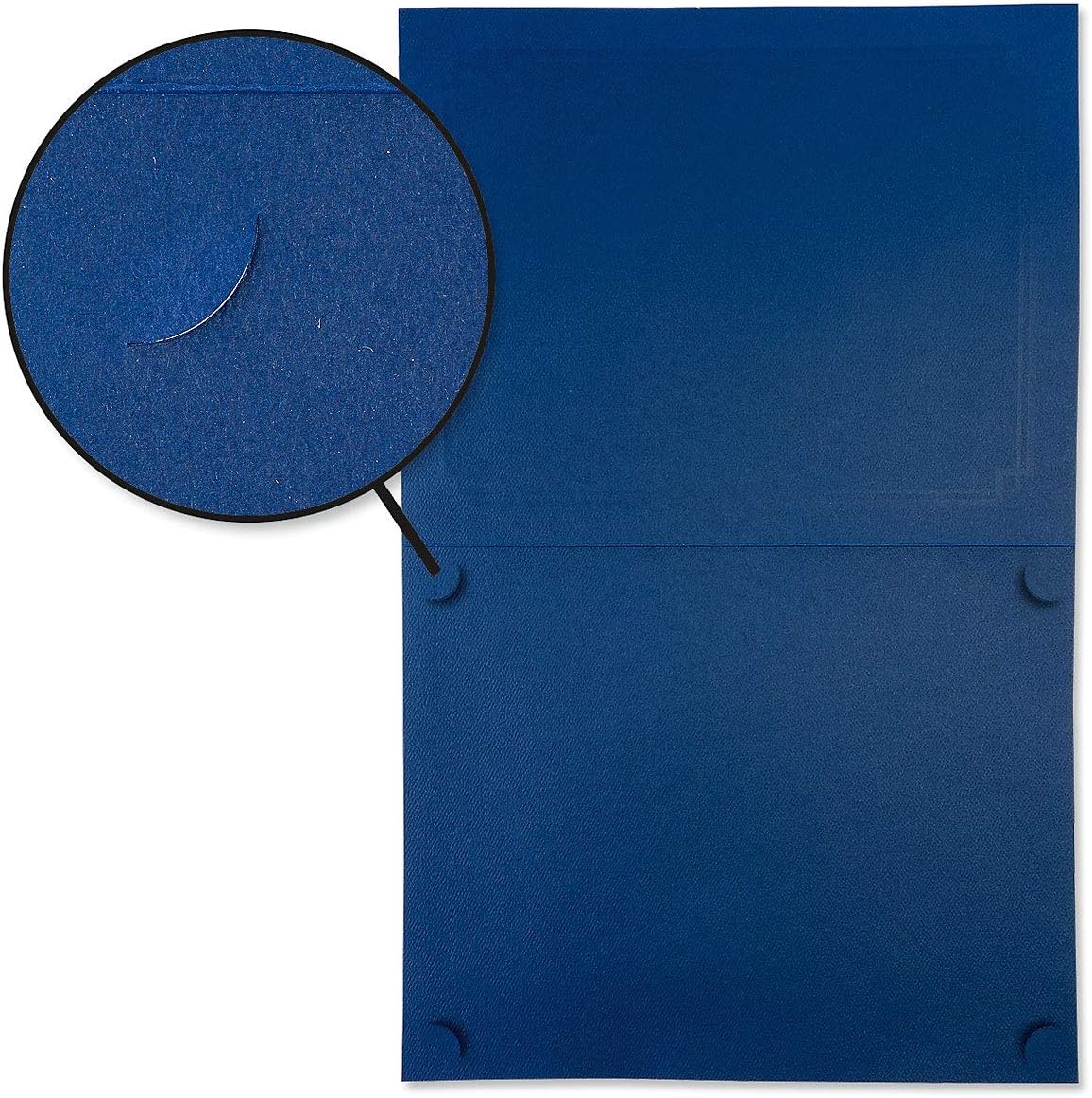 Plain Blue Certificate Folders - Pack of 10, Linen Cover 80 lb. Stock, Folded, Die-Cut Corners, for Office, Business Awards, Graduation, School Diploma Holder, 9-1/2" x 12