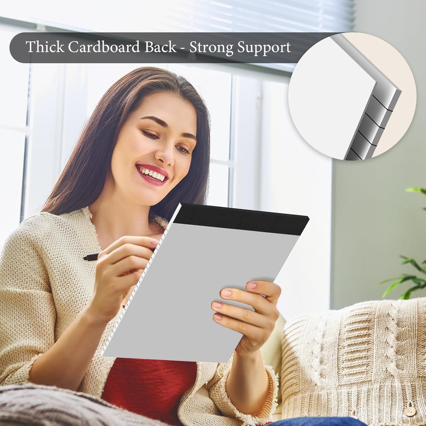 12 Pack Colored Legal Pads 8.5" x 11" Note Pads Wide Ruled Lined Paper with Micro-Perforated Writing Notebook 30 Sheets per Pad (360 Total Pages) Notepad for School, Office & Home Supplies