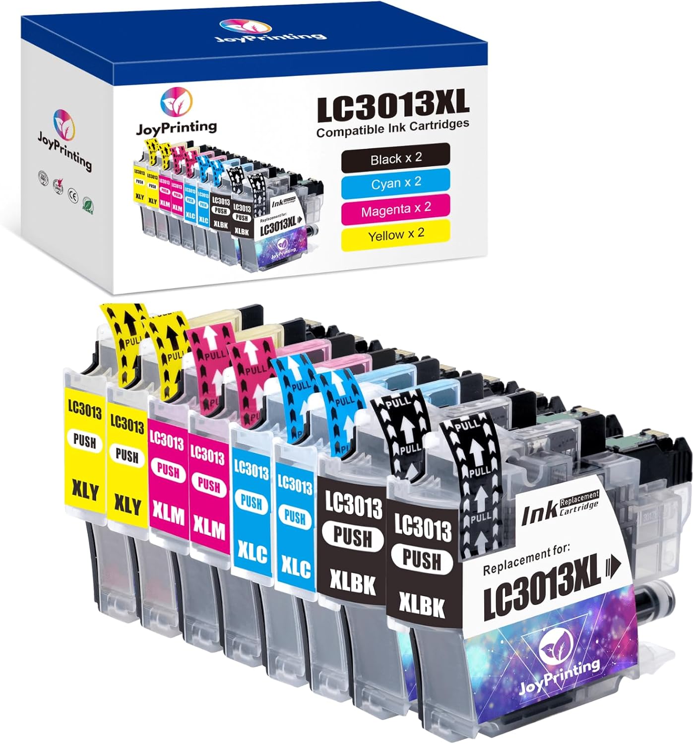 LC3013 Ink Cartridges BK/C/M/Y Compatible for Brother LC3013XL LC3013 XL LC3011 LC-3011 Work for Brother MFC-J491DW MFC-J497DW MFC-J690DW MFC-J895DW (Black Cyan Magenta Yellow, 8-Pack)