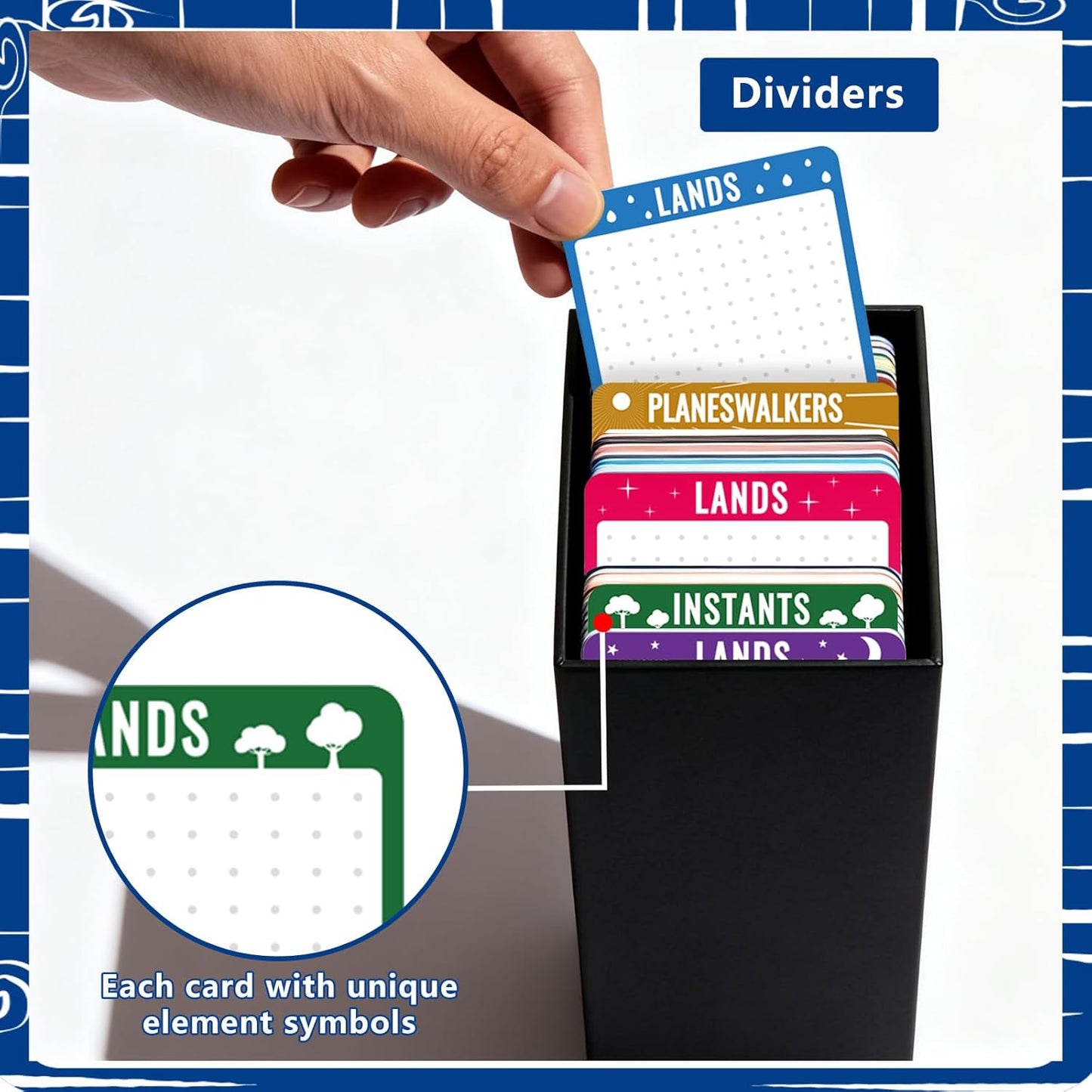 MTG Card Dividers 200PCS Trading Cards Divider for Storage Boxes with Tabs 8 Colors Cards Dividers for TCG Sports Gathering Supplies Standard Vertical Multicolor Cardholder Separators DIY