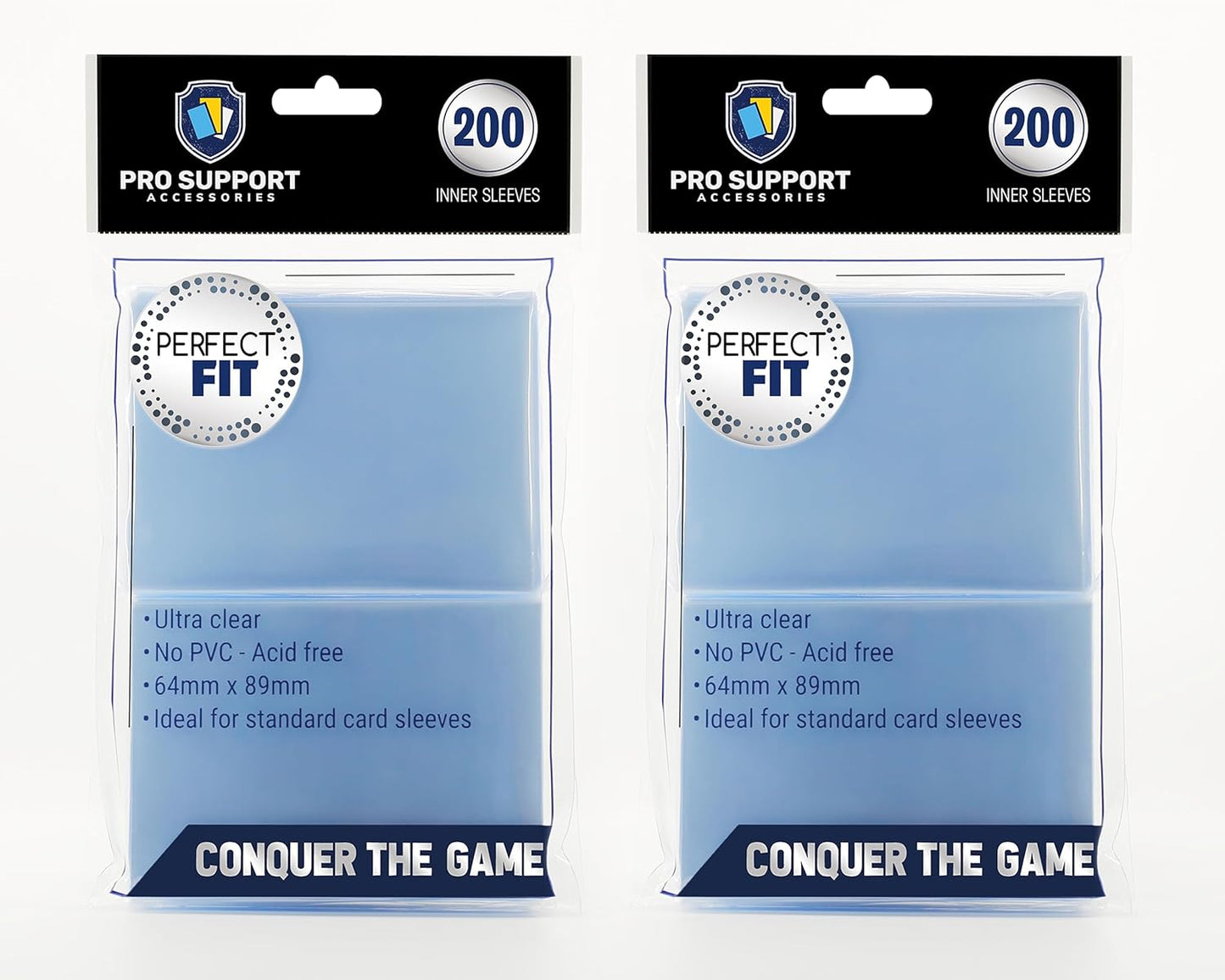 Pro Support 400 Premium Ultra Clear Standard Size Card Sleeves. Perfect for Double-sleeving and Compatible with Pokemon Cards and Magic The Gathering