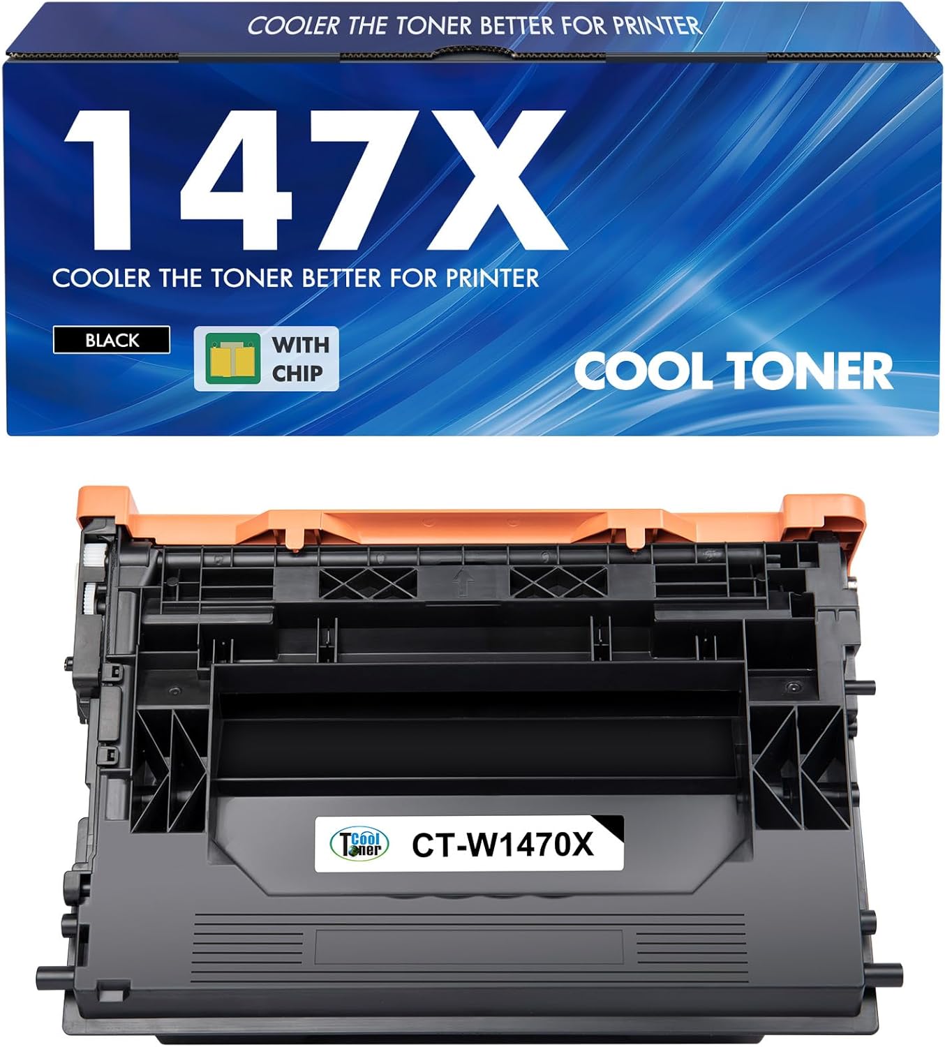 147X 147A Black Toner Cartridge Compatible Replacement for HP 147X W1470X 147A W1470A for Enterprise M610n M611dn M611x M612dn M612x MFP M634h M635fht M635h M636fh Printer High Yield Ink 1 Pack