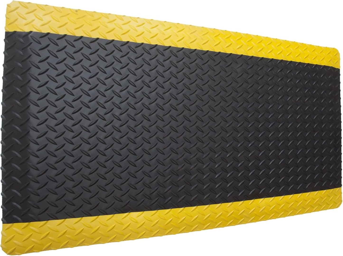 Rhino Mats, American Classic Diamond Anti-Fatigue Mats, Industrial Ergonomic Comfort Standing Mat for Work, Home, Garage, Office, Kitchen or Anywhere (Black/Yellow 9/16" Thick, 4 FT. x 5 FT.)