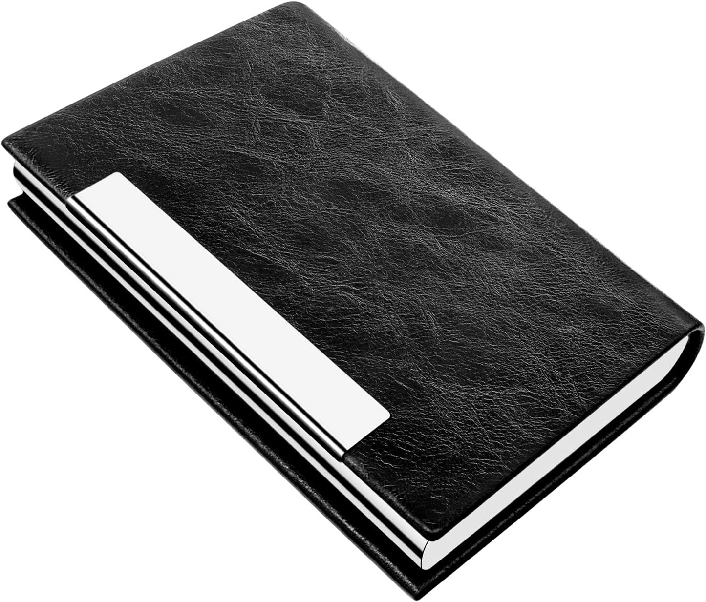 Padike Business Card Holder, Faux Leather Wallet with RFID Protection, V-Black, Unisex