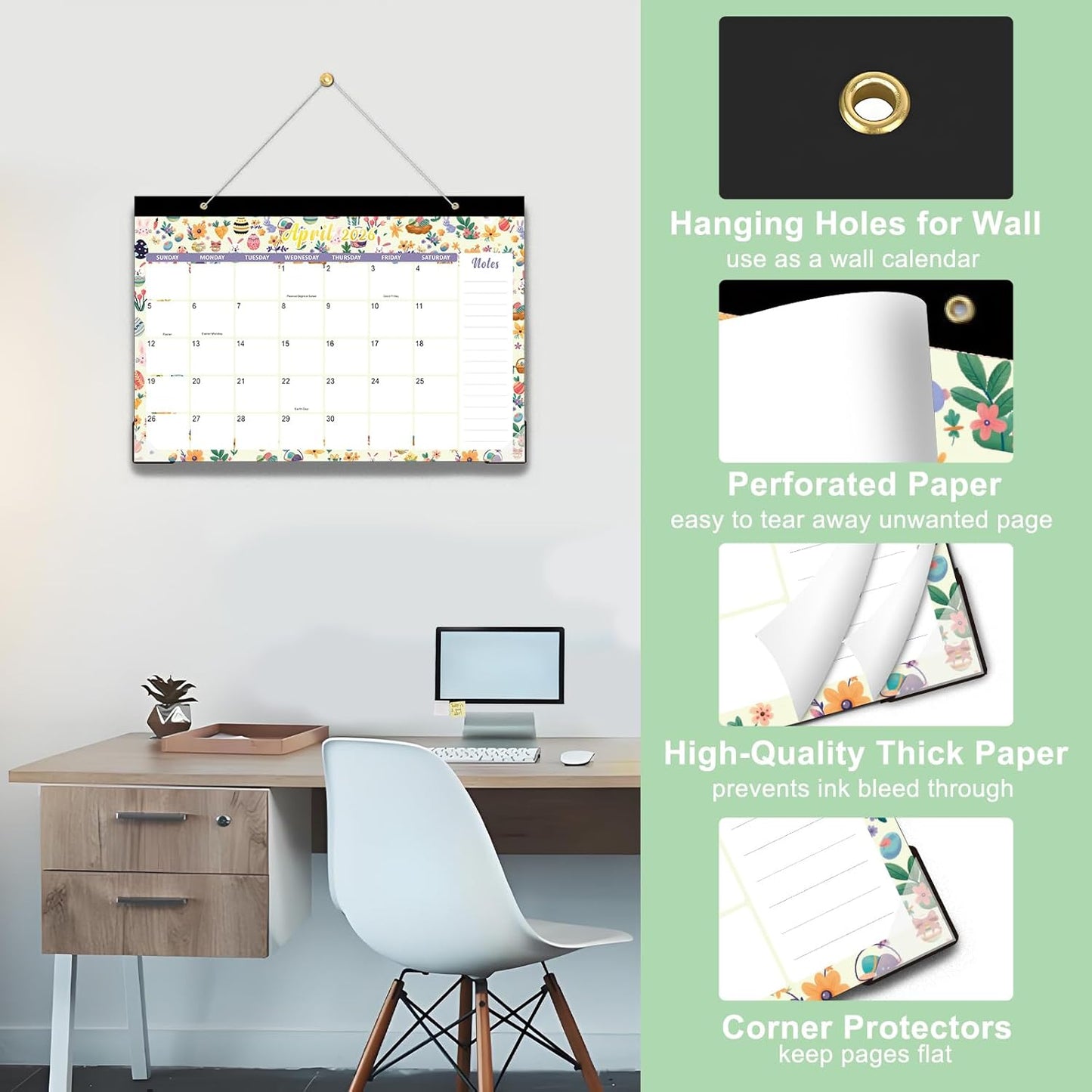 Lbylyhxc Desk Calendar 2026-2027, 18-Month School Year Calendar 2026-2027, January 2026 to June 2027, Large Desktop Calendar Monthly for Teacher with Corner Protectors 17" X 12" (Seasons Desk Calendar, 17x12 inches)