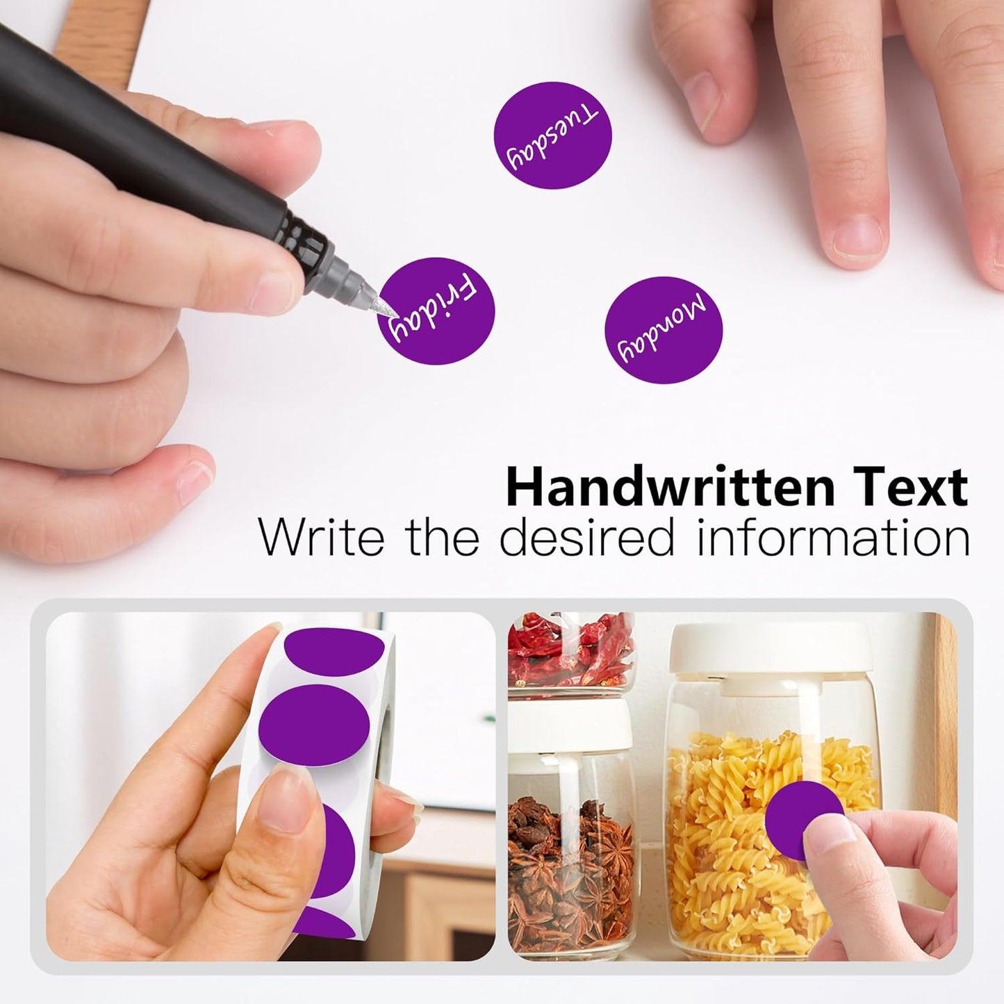 Purple 1 Inch Round Color Coding Labels with 4000 Dots, 4 Rolls - Bright Color Dot Stickers for File Folders, Inventory System - Highly Visible