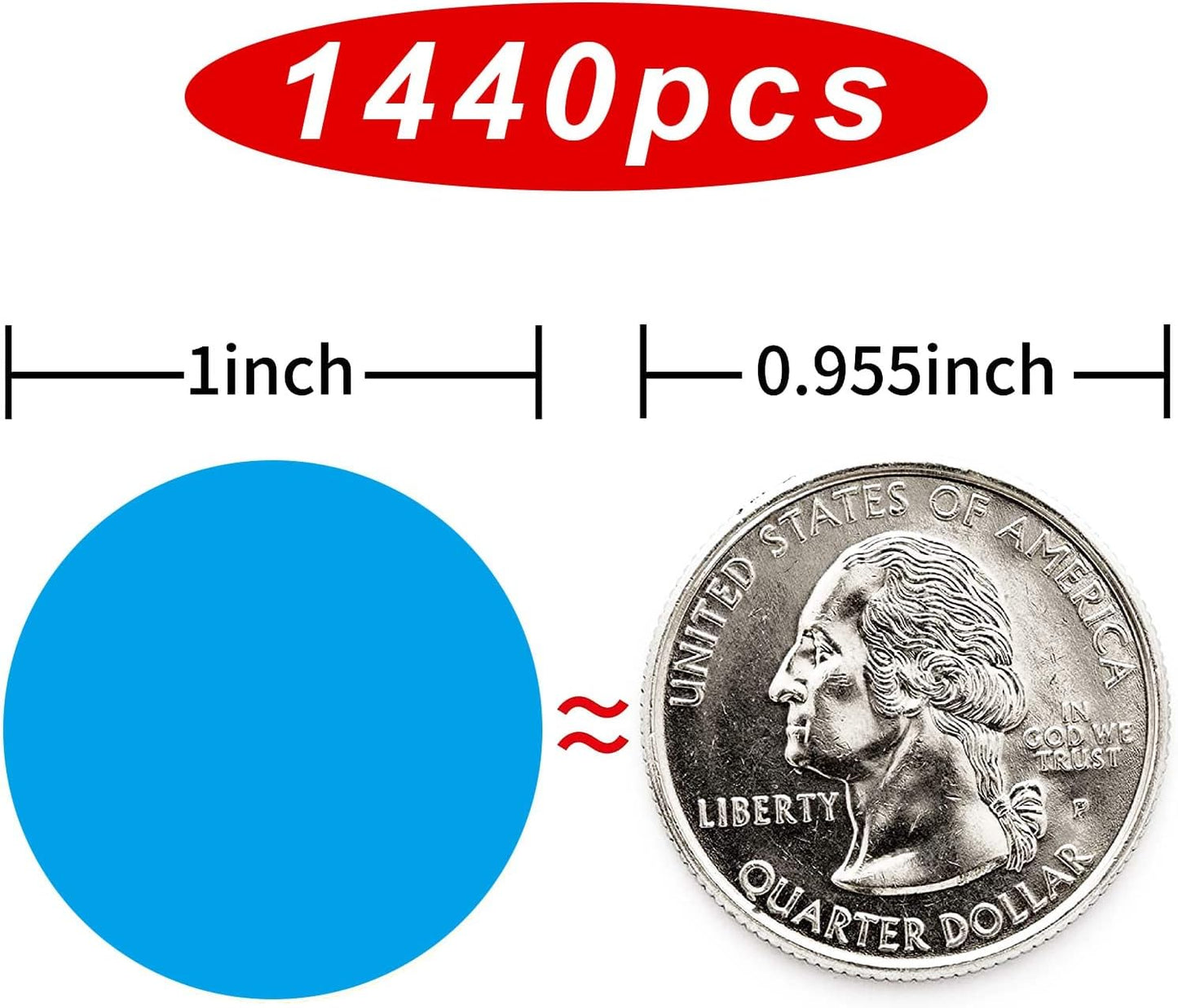 STARLIBOO Dot Stickers,1440 PCS Color Code Label, 1inch Garage Sale Stickers, Yard Sale Price Labels, Writable Not Blurry (8 Colors)