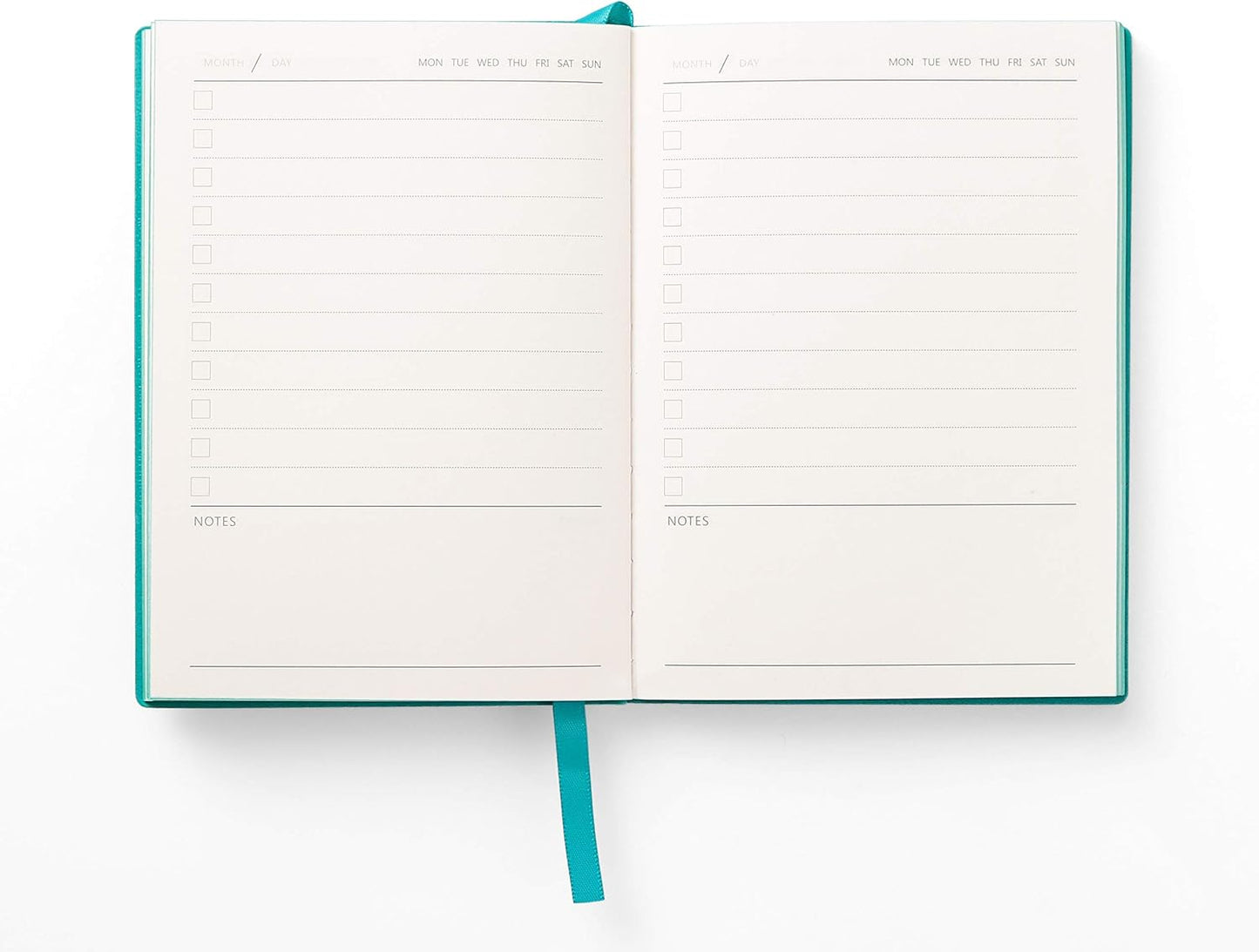 Daily to Do Checklist Notebook, Task Management, Organizer Planner, Hardcover, Ribbon Bookmark, 5.8 x 8.3”, A5 size, 110 Sheets (White)