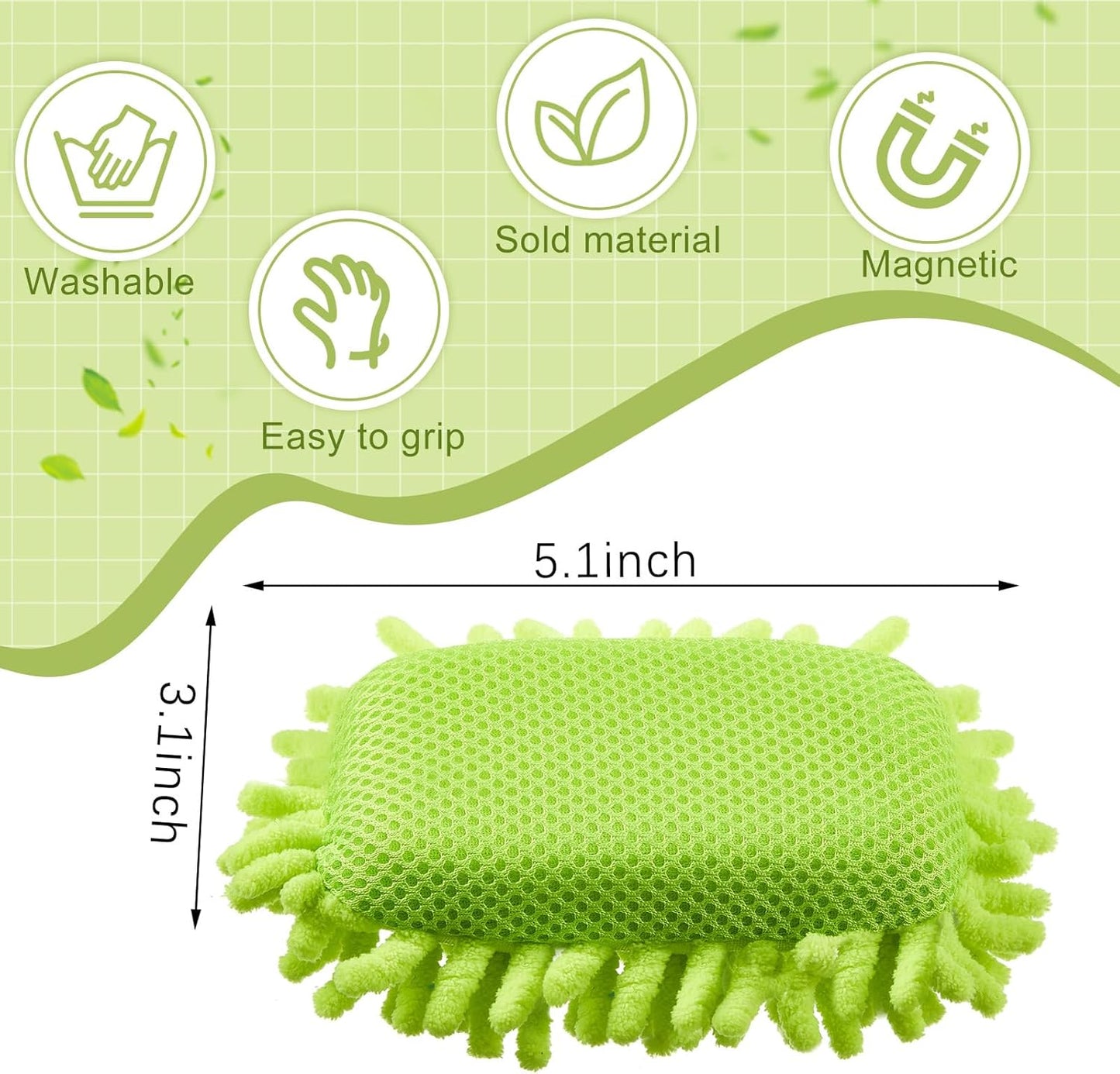 Zonon 4 Pieces Dry Erase Eraser Microfiber Shag Washable Whiteboard Eraser for Markers, Chalk, Classroom, Home and Office(Blue,Green,Gray)