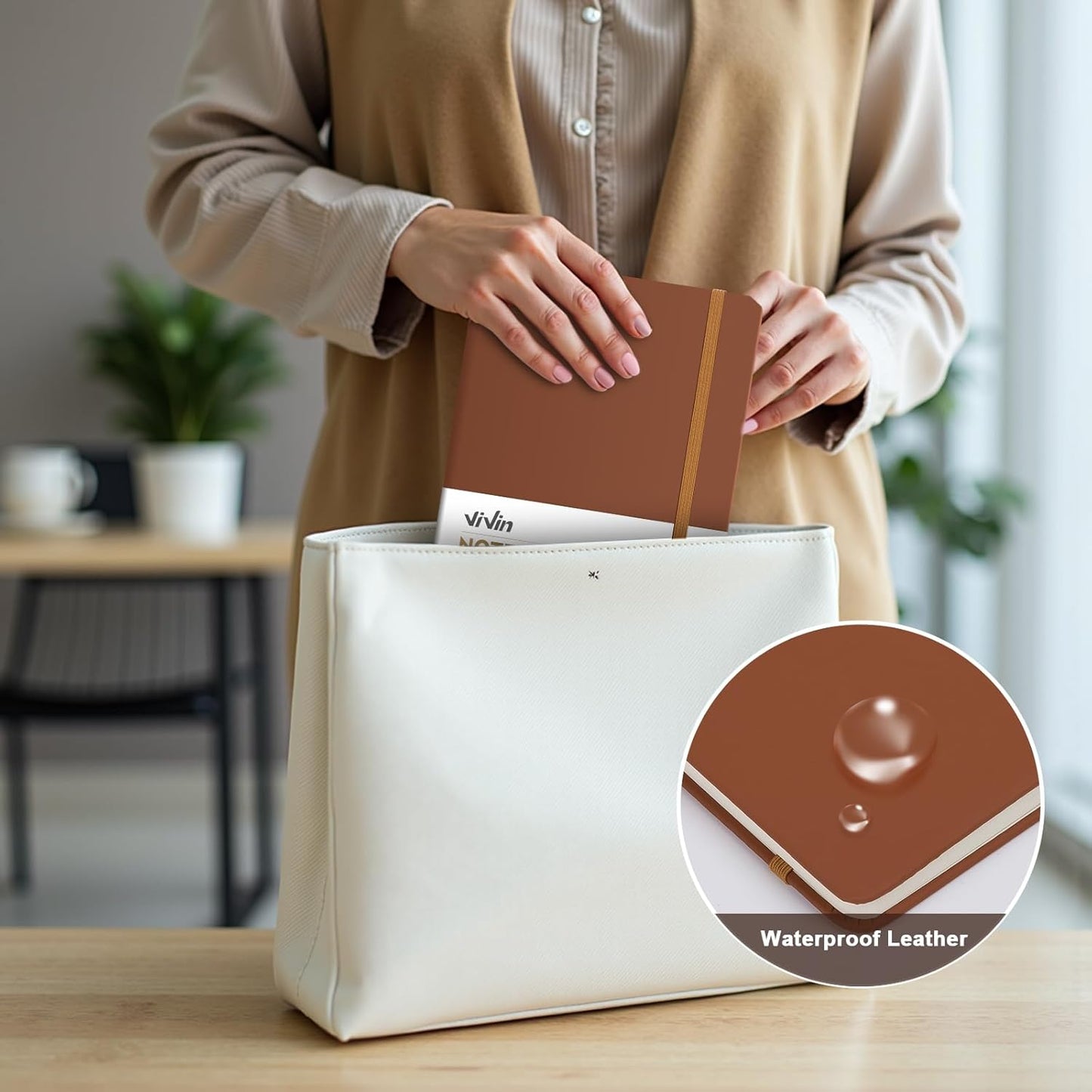 ViVin Lined Journal Notebooks for Work, 192 Pages, Medium 5.5 x 8.3 inch, College Ruled, A5 Hardcover Journaling Notebooks for Writing, 8 Pack Bulk