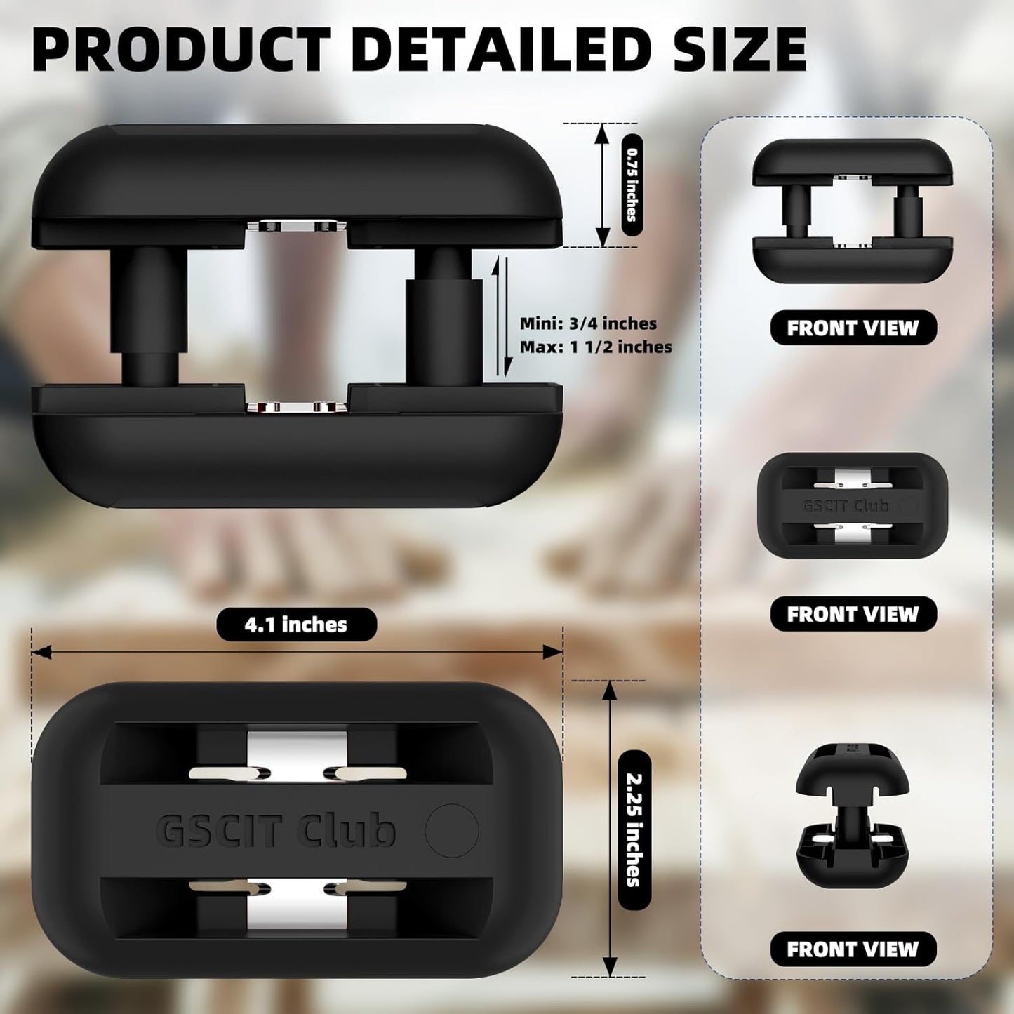 GSCIT Club Edge Banding Trimmer, Tungsten Carbide Blades Hand Planer Edge Bander for Burrs Edge Corner Planer Wood Scraper Edge Banding Tools Cutter for PVC ABS Melamine (Black)