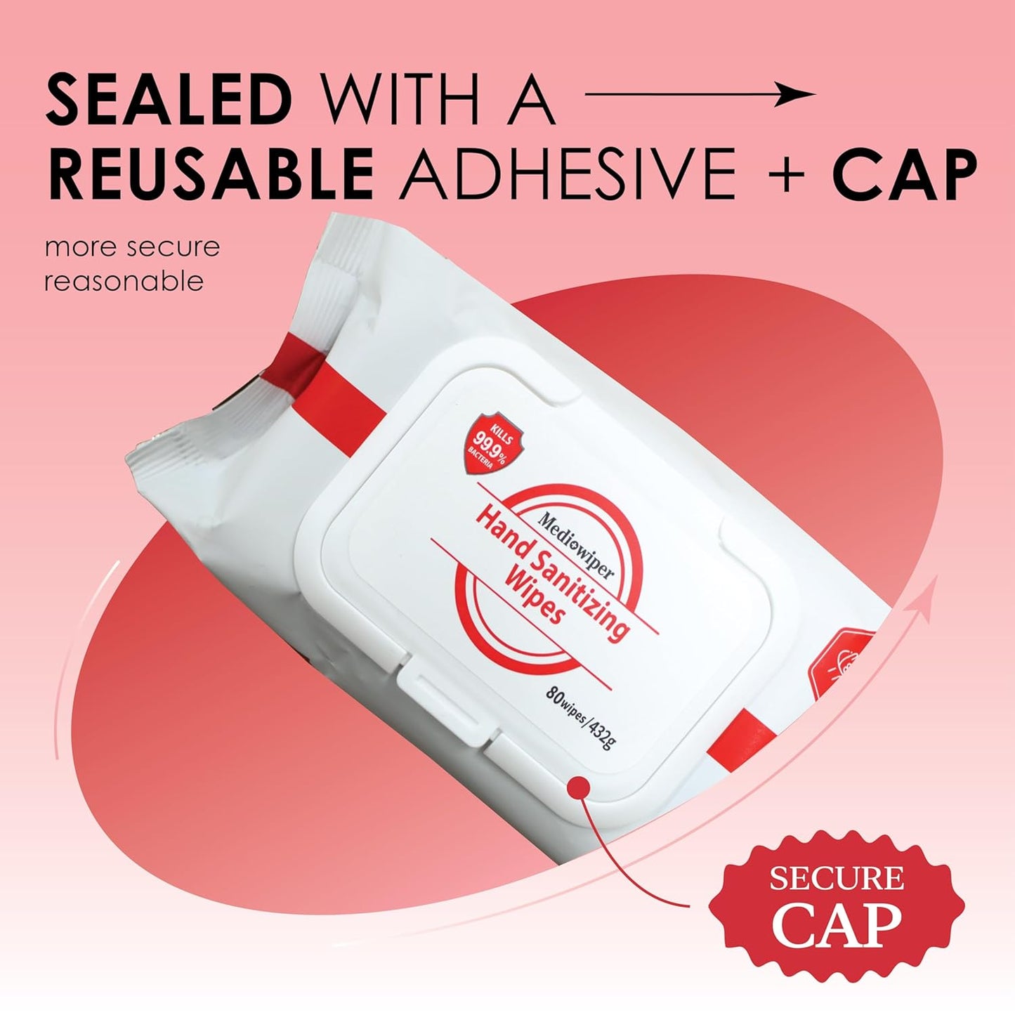 MEDIWIPER 80ct Alcohol-Free Hand Sanitizing Wipes Unscnted Wet Wipe, Hand Sanitizer (320 Wipes (80 * 4))