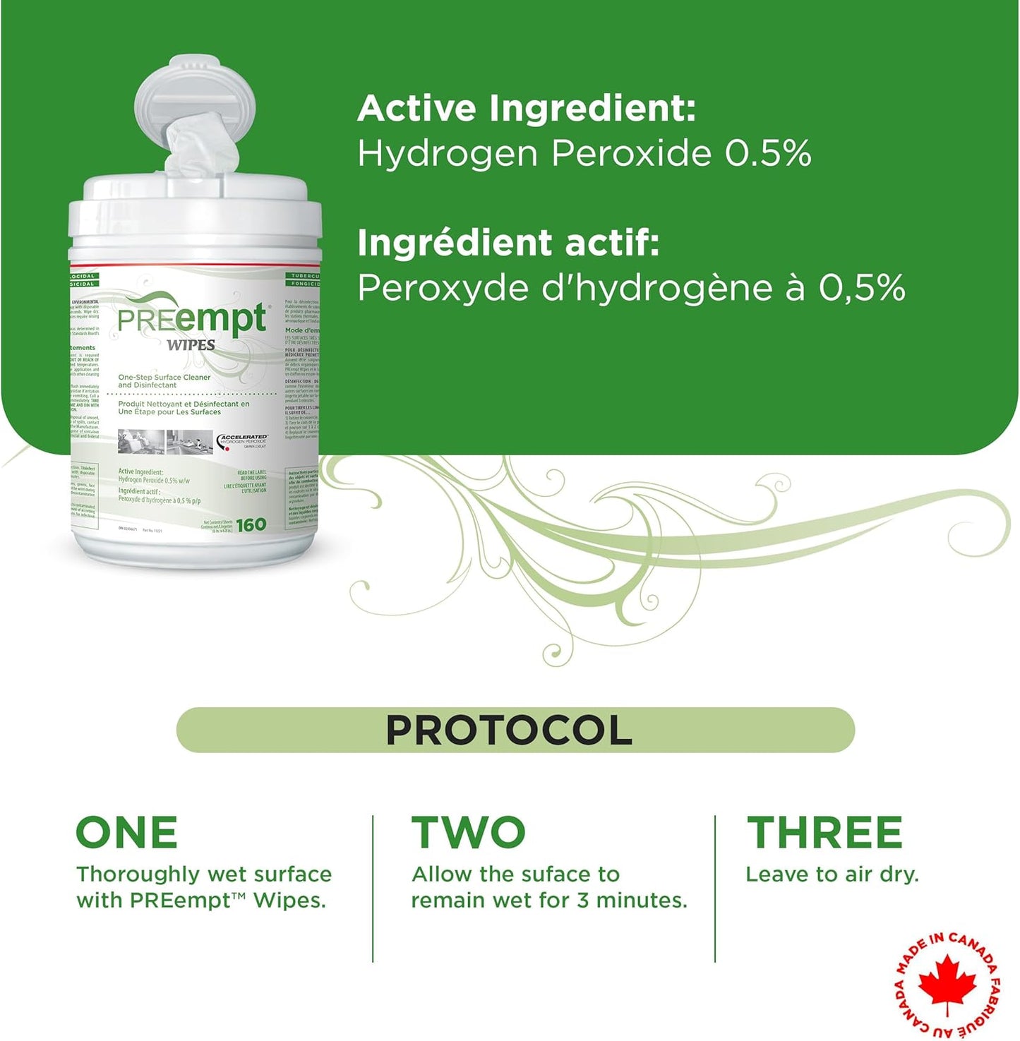 Wipes, 160 Count, Hospital Grade One-Step Surface Cleaner, and Disinfectant