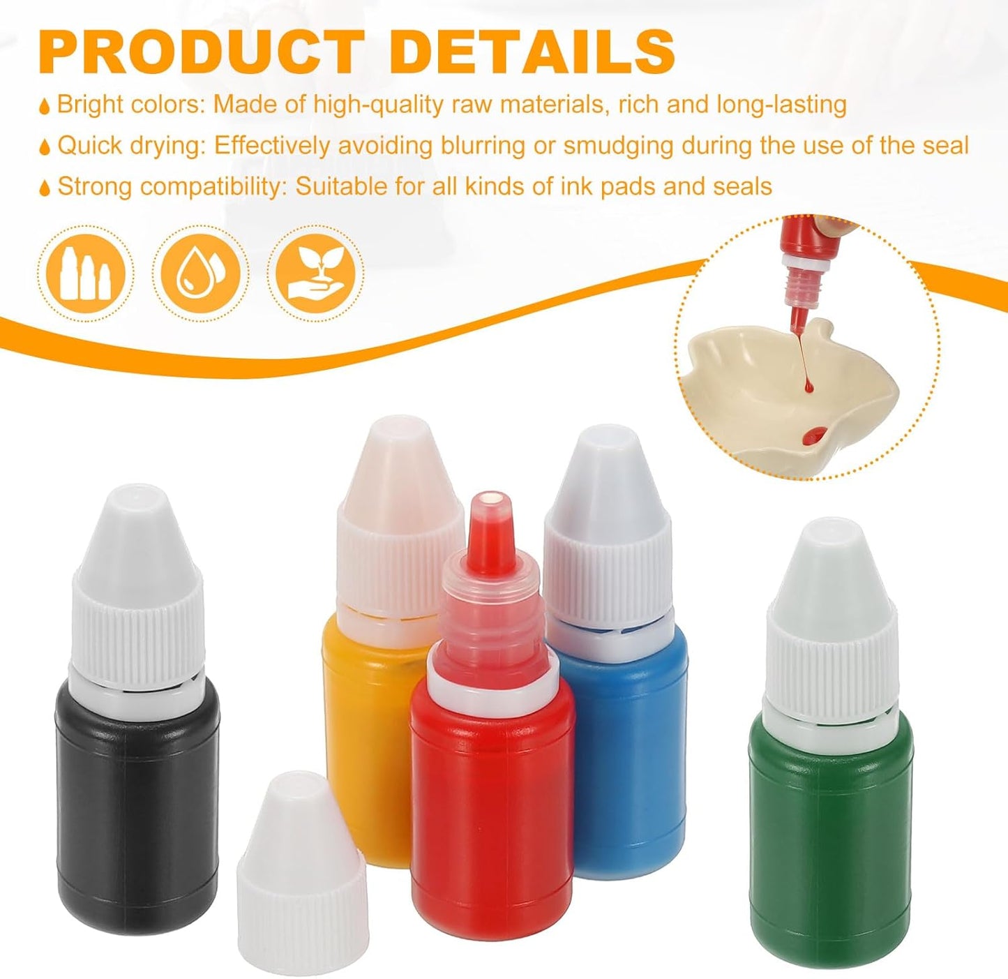 PATIKIL 0.33oz Refill Ink for Stamps and Ink Pads, 12Pcs 10ml Stamp Pad Ink Refill for Office Stamp Self Inking Stamp Date Stamp Scrapbooking, Pale Green