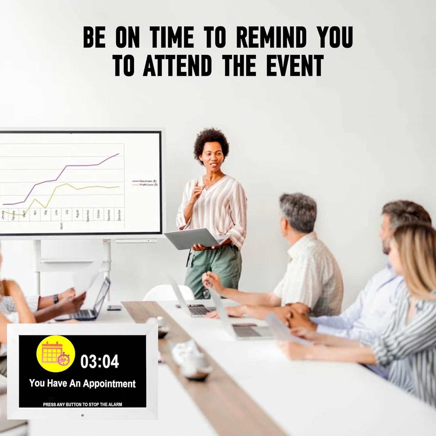 Large Digital Clock, Wall Clock with time, Digital Alarm Clocks for Elderly, Dementia Clock That Provides Alarms and electronicl Calendar for Seniors.(White, 10.1 inches)