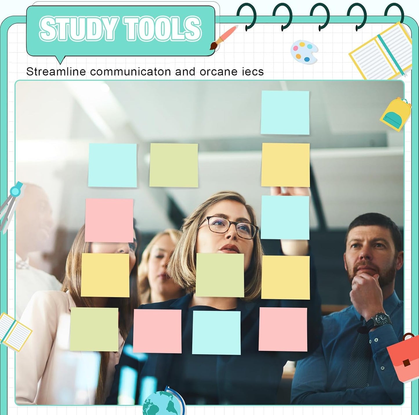 Fainne 200 Pack Sticky Notes Bulk Back to School Supplies Self Stick Note Pads Paper Memo for Office First Day of School Student Teacher Essentials (3 x 3 Inch,Simple Color)