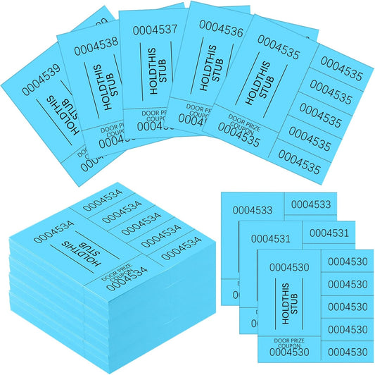 Kosiz 504 Sheets 5 Bid Raffle Ticket with Different Numbers Per Sheet Chinese Auction Tickets for Events Church Basket Auction Silent (Lake Blue)