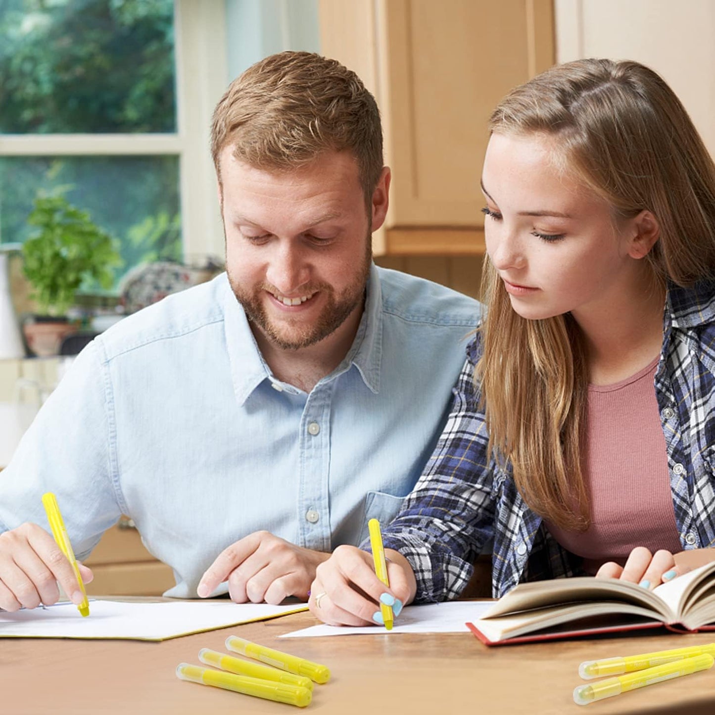 feela 24 Pack Yellow Gel Bible Highlighters Markers Pens Journaling Supplies, No Bleed Through For Highlighting Journal School Office