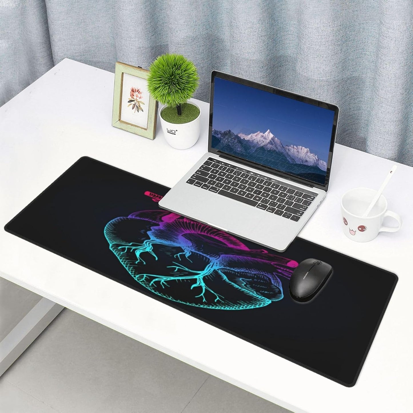 Anatomical Heart Mouse Pad, Medical Large Big Gaming Mouse Pad Desk Pad, Mousepad with Non-Slip Rubber Base, Extended XXL Mouse Mat for Computer Laptop Office Accessories