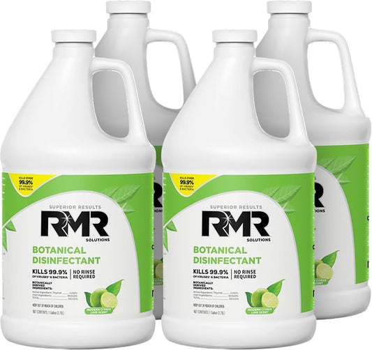 RMR Brands Botanical Disinfectant and Cleaner, Kills 99% of Household Bacteria and Viruses, EPA Registered, Gallon, 4 Pack