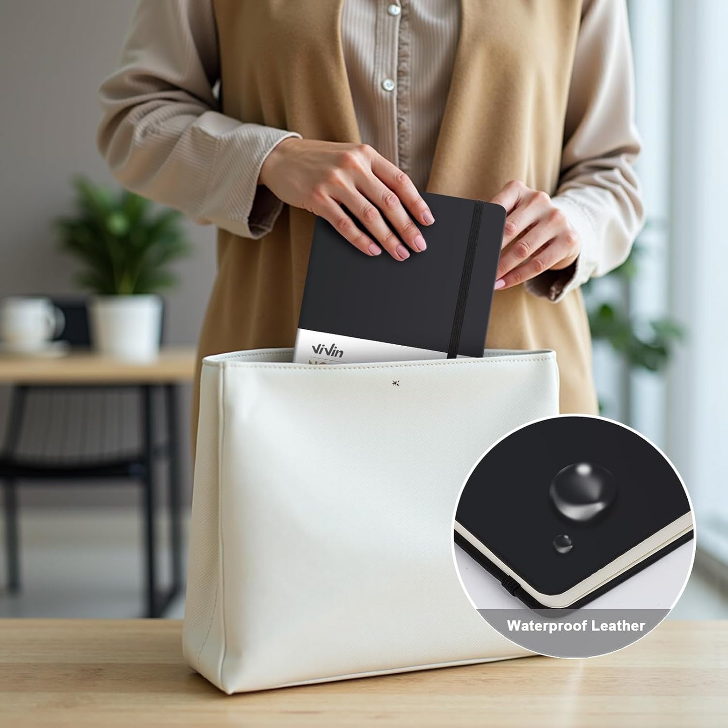 ViVin Lined Journal Notebooks for Work, 192 Pages, Medium 5.5 x 8.3 inch, College Ruled, A5 Hardcover Journaling Notebooks for Writing, 8 Pack Bulk