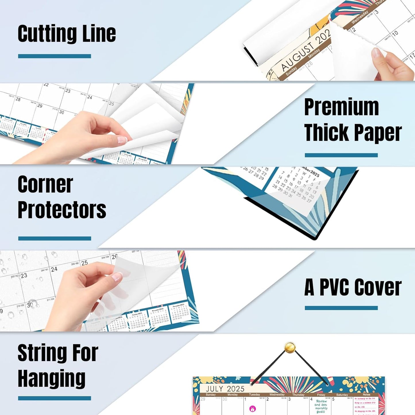 Gannyfer Desk Calendar 2025-2026, 18 Months Fridge Calendar - Large 14" x 11" Desktop/Wall Monthly Calendar, July 2025 - Dec 2026, Personal Planner for Home, School, Office(3 Stickers)