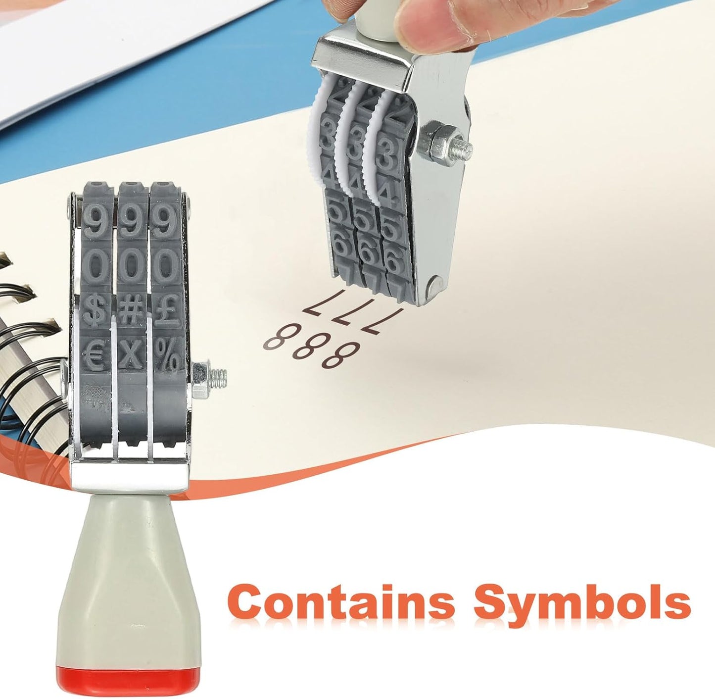 PATIKIL 3 Digit Number Roller Stamp, Adjustable Rubber Stamp Changeable Numerical Symbol Office Date for Business Creative Price Tag