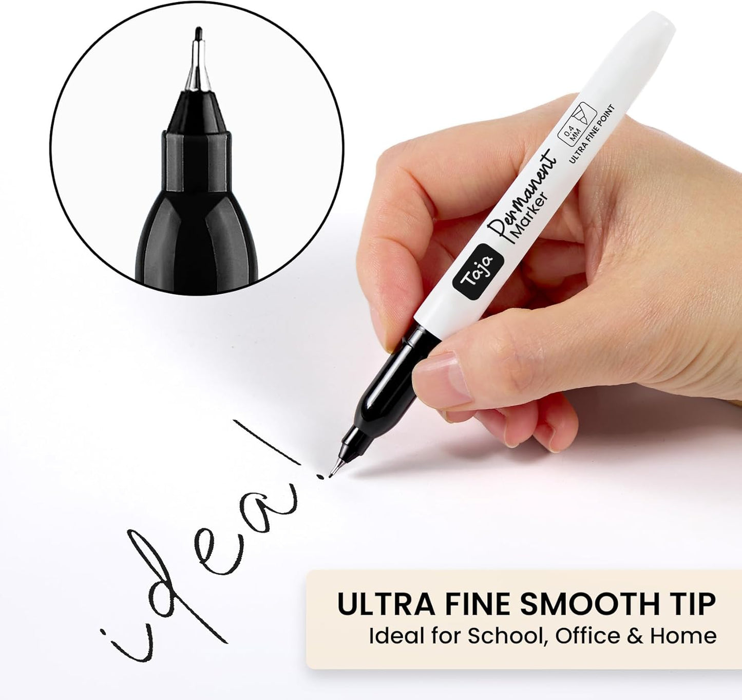 Permanent Markers Ultra Fine Tip, 96 Pack Black Quick-Drying and Fade-Resistant Permanent Markers Bulk Set for Writing and Drawing on Wood, Plastic, Metal, Glass, Ideal for Office School Supplies