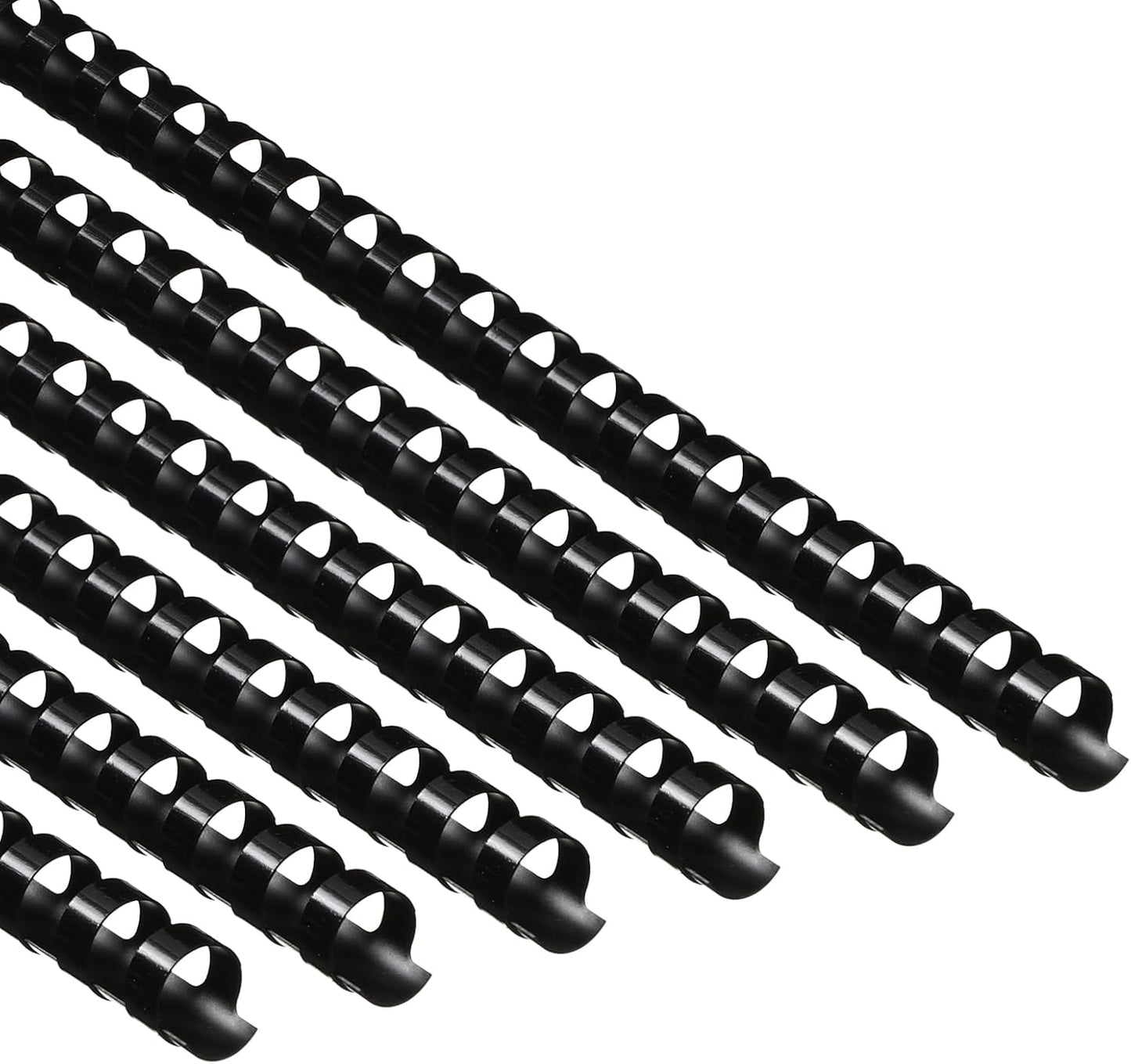 Yunsailing 150 Pack Plastic Binding Combs Plastic Binder Comb Ring 19 Ring Binding Spines Letter Size Spiral coils for Notebook Calendar(1/2 in,Black)