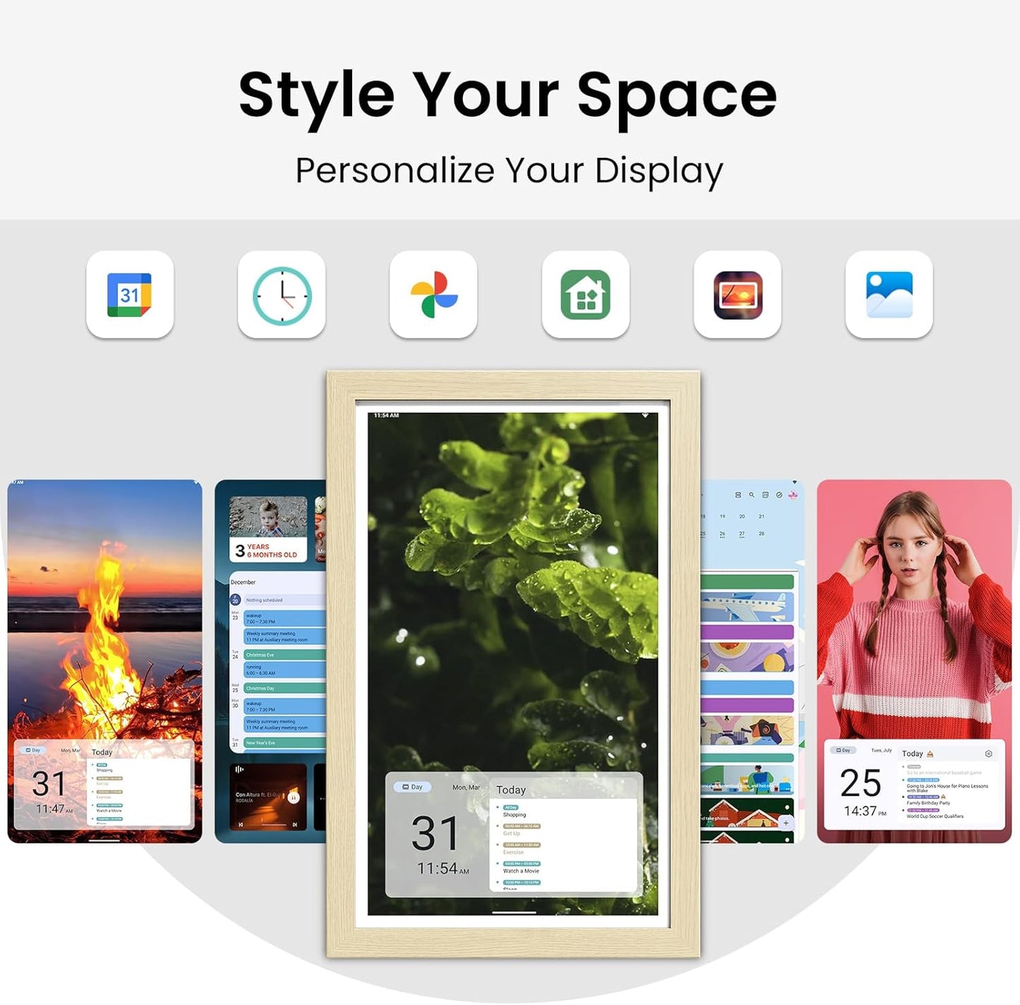ApoloSign Digital Calendar: Electronic Calendar, Smart Touchscreen Interactive Display for Chore Chart, Family Schedules Planner, Supports All Apps via Google Play (Yellow, 15.6-inch)