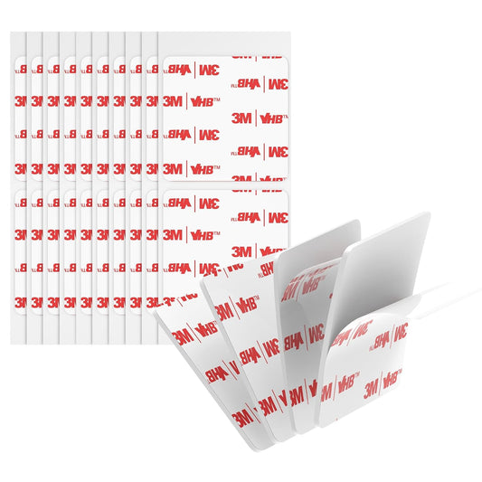 3M Double Sided Adhesive Pads Heavy Duty VHB 2" x 2" 0.025in Thick 20 PCS Square White 4930 Strong Adhesive Mounting Waterproof Foam Tape for Car Home Office Decor