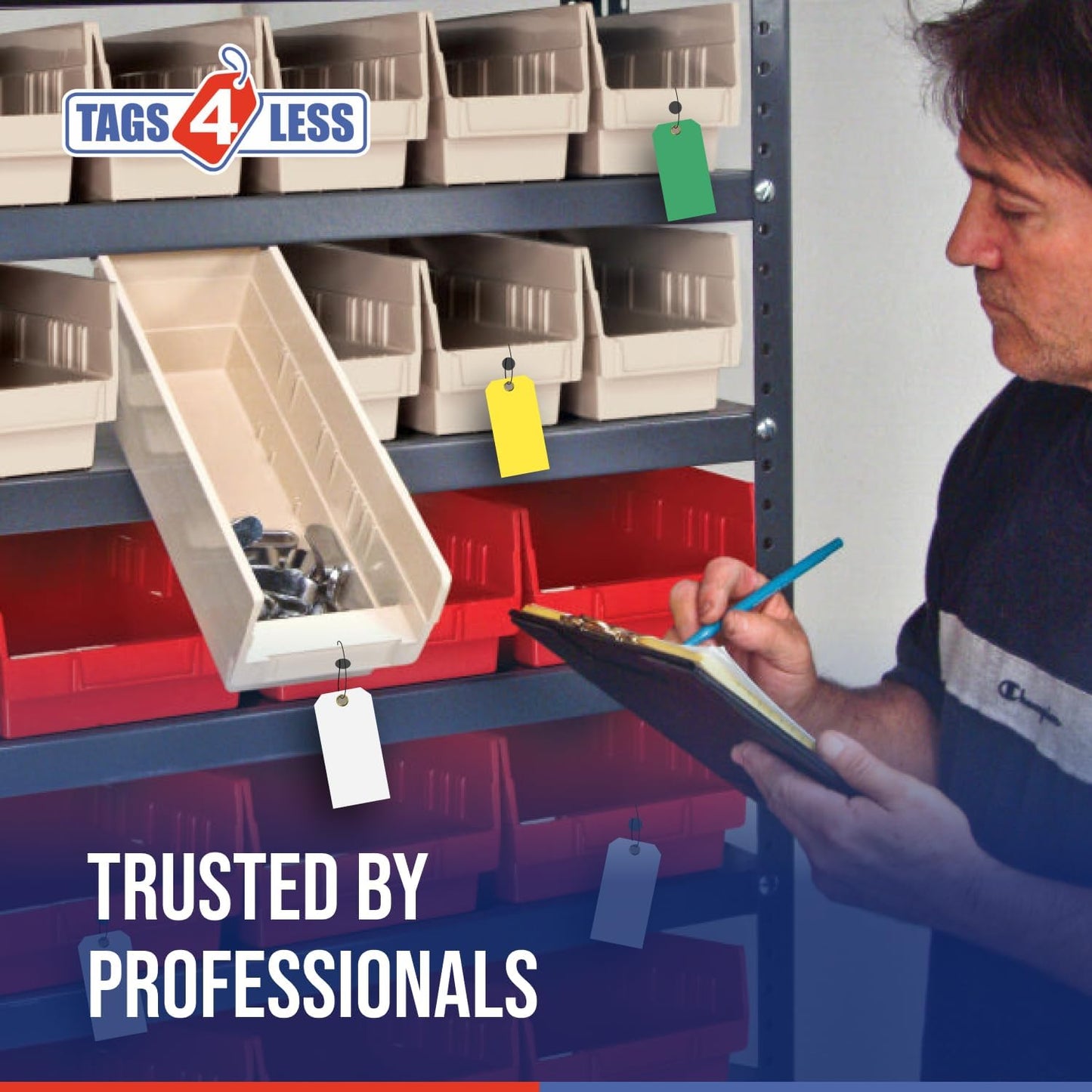 Tags 4 Less 15 Mil Waterproof Plastic Tags, Pack of 100 – 2” x 4” Heavy Duty Plastic Tags for Labeling, Outdoor Tagging, Equipment Labeling, Luggage, Valves & More (Orange)