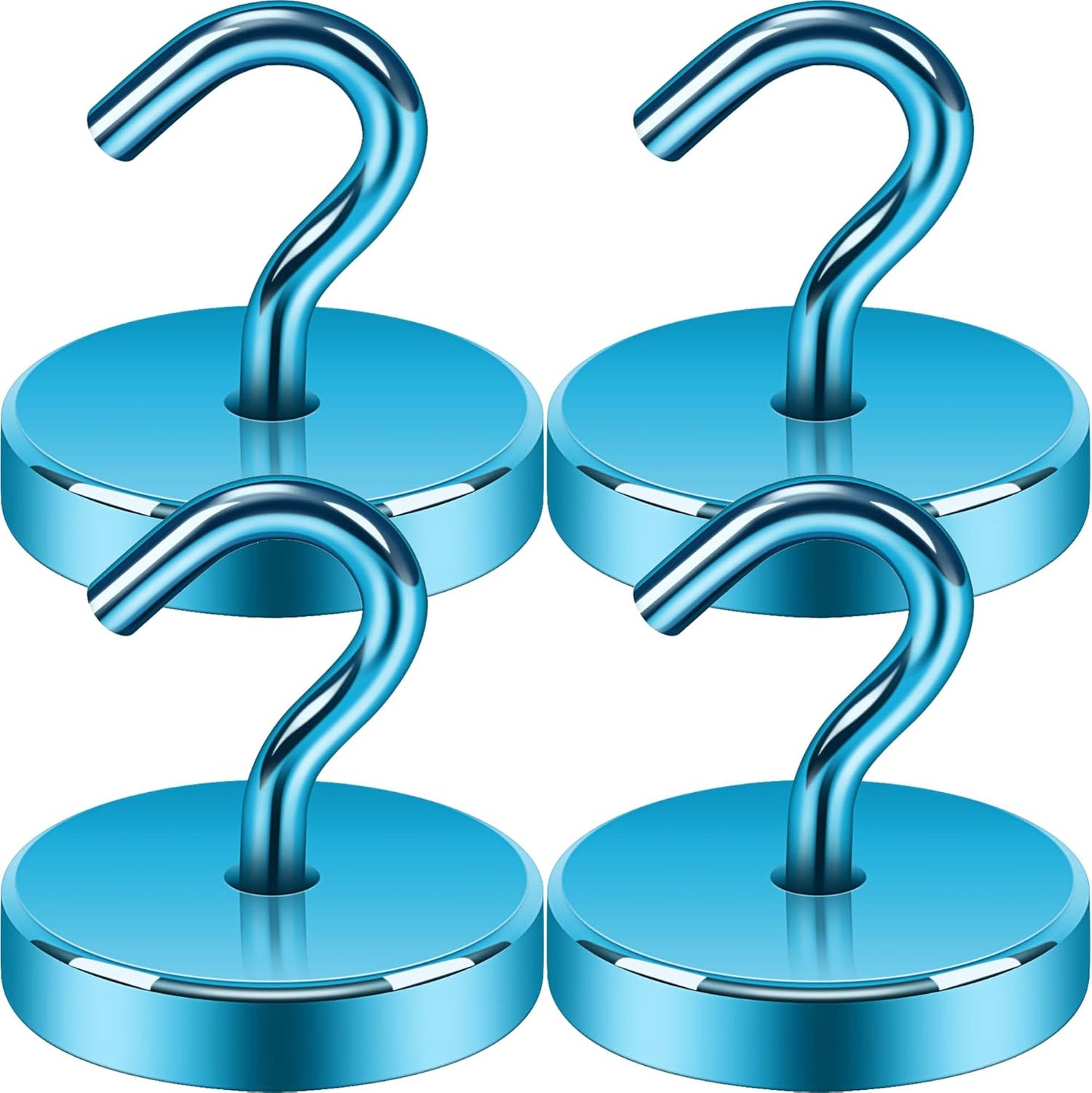 Neosmuk Magnetic Hooks, Heavy Duty 170lb Strong Magnets for Cruise Cabins, Ship Essentials, Large Metal Hooks for Hanging on Fridge(RoyalBlue,Pack of 4)