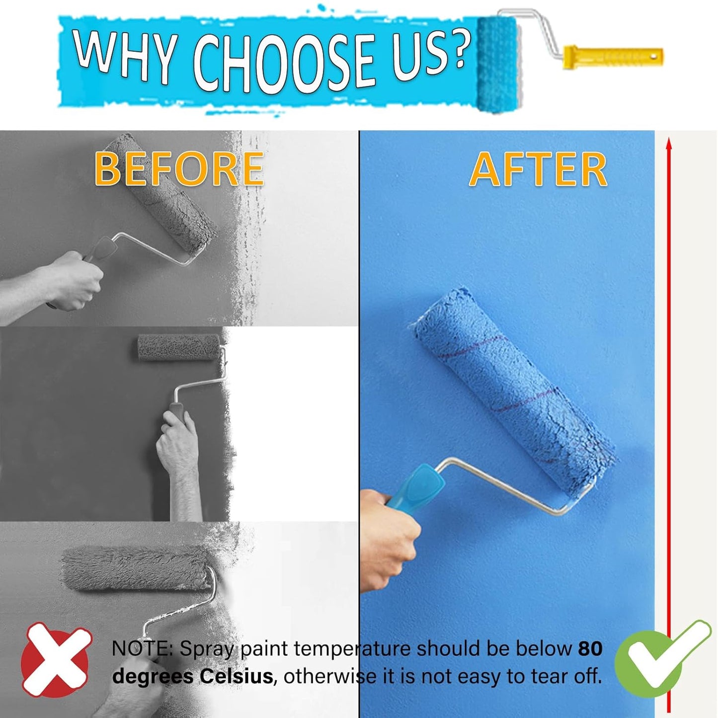 Premium Painters Tape, 10 Rolls Blue Tape Painters Masking Tape for Multi-Purpose, 601yds=10*0.94inch*60.1yds, Craft Adhesive Paint Tape for Walls, DIY Crafts Arts, Labeling, Decoration, Easy Removal