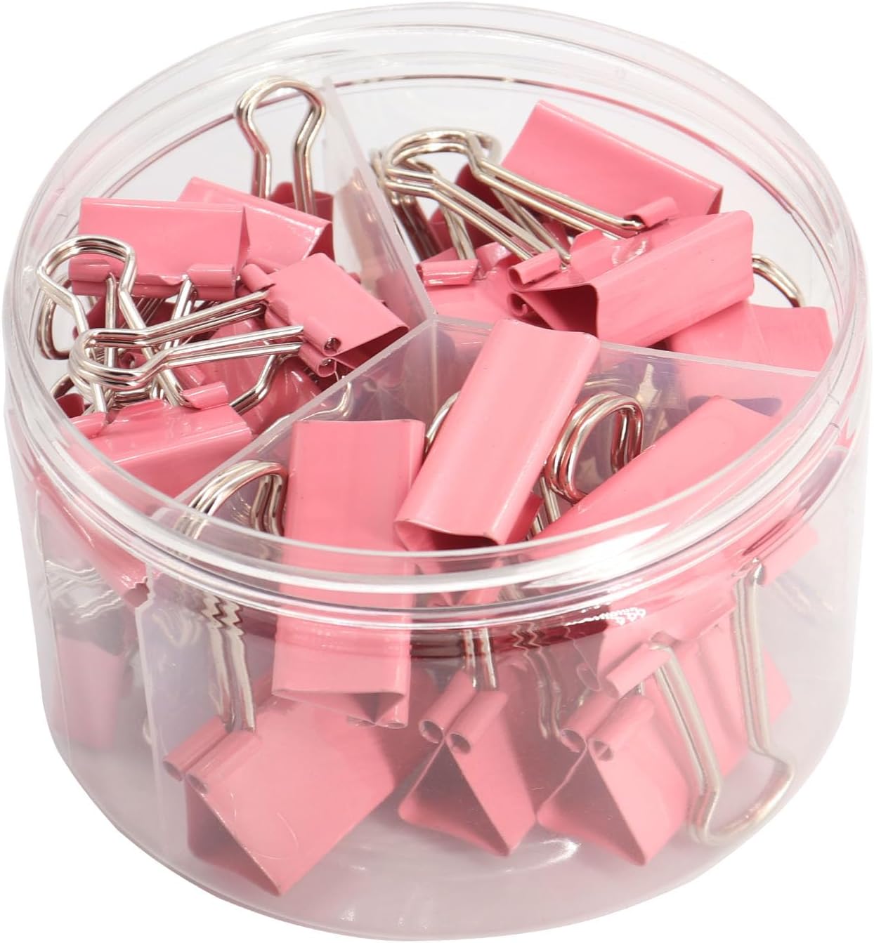 Pink Binder Clips Paper Clamps, Assorted Sizes Set (Small, Medium, Large) for Office School and Home Supplies